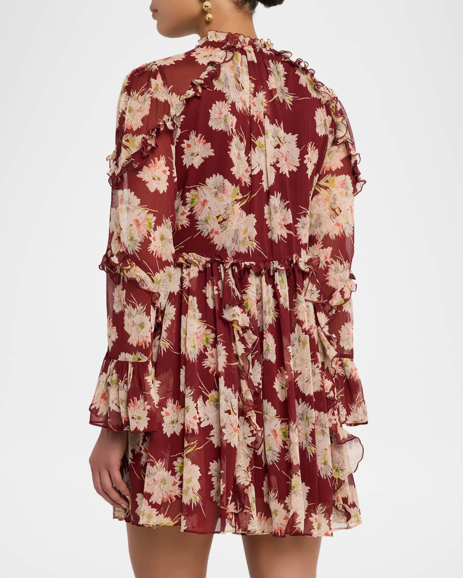 Mae Long-Sleeve Bouquet Albani Mini Dress