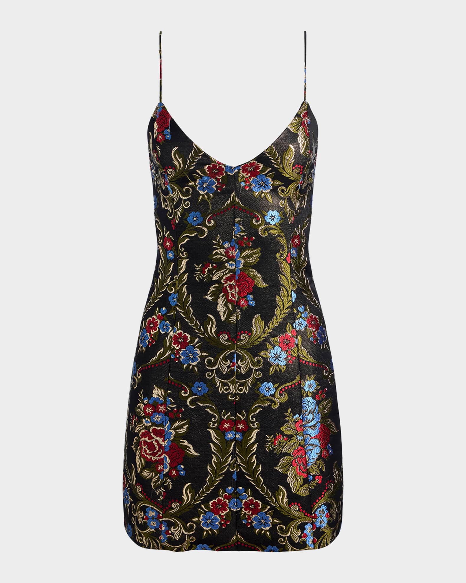 Alice + Olivia Tayla Floral Jacquard Structured Mini Dress