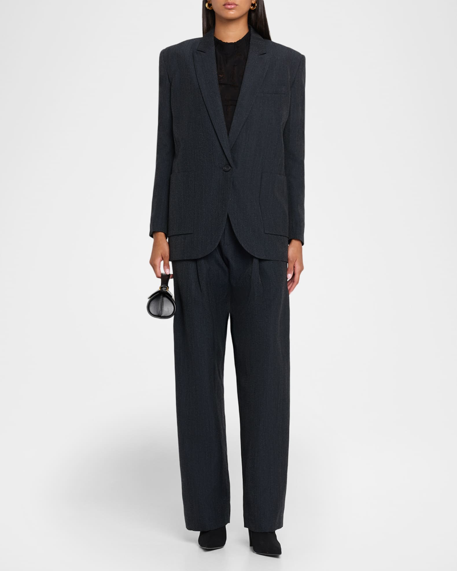 Iro Barissa Wide-Leg Herringbone Pants | Neiman Marcus display picture 1