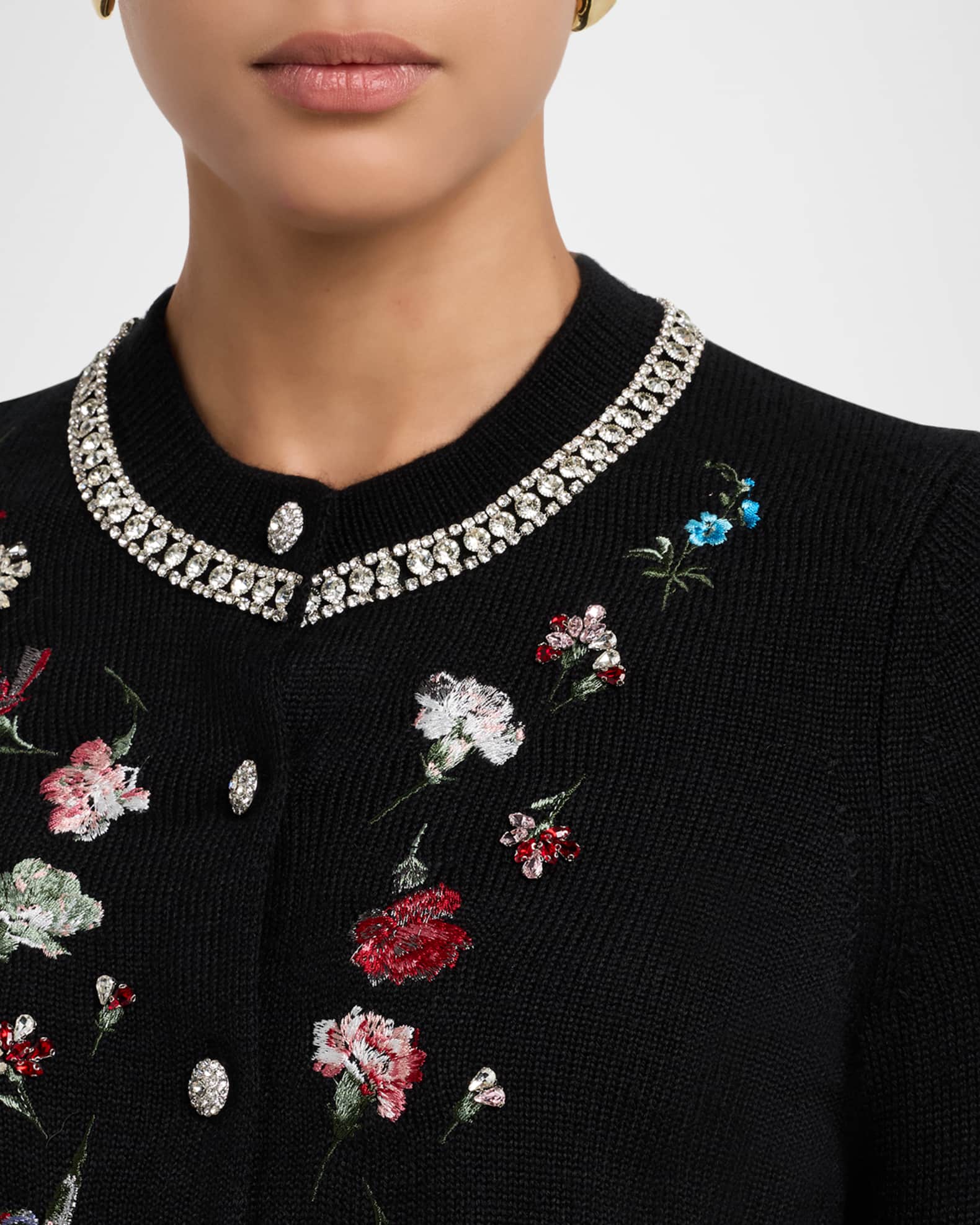 Cinq a Sept Isolde Tumbling Carnation Cardigan | Neiman Marcus