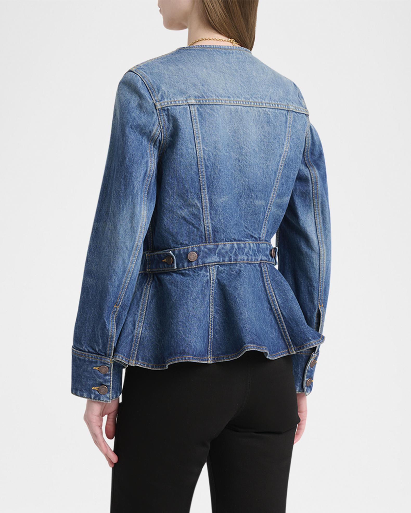 2000s chloe long arm black denim jacket