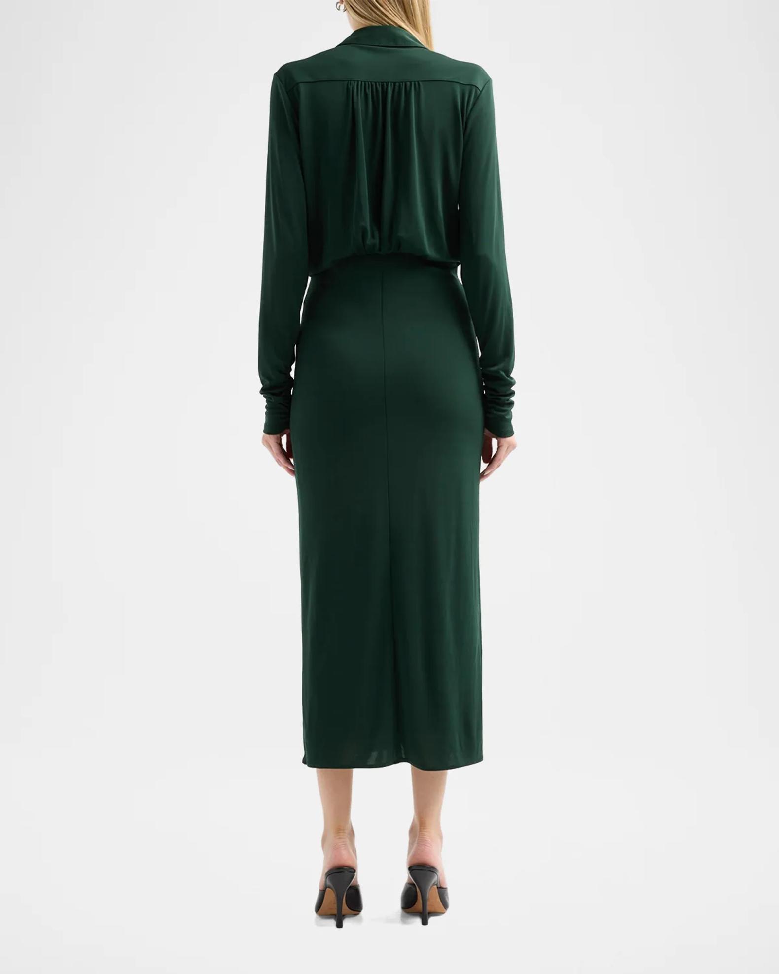 seferina draped long sleeve jersey dress Cinq à Sept Long-Sleeve Seferina midi