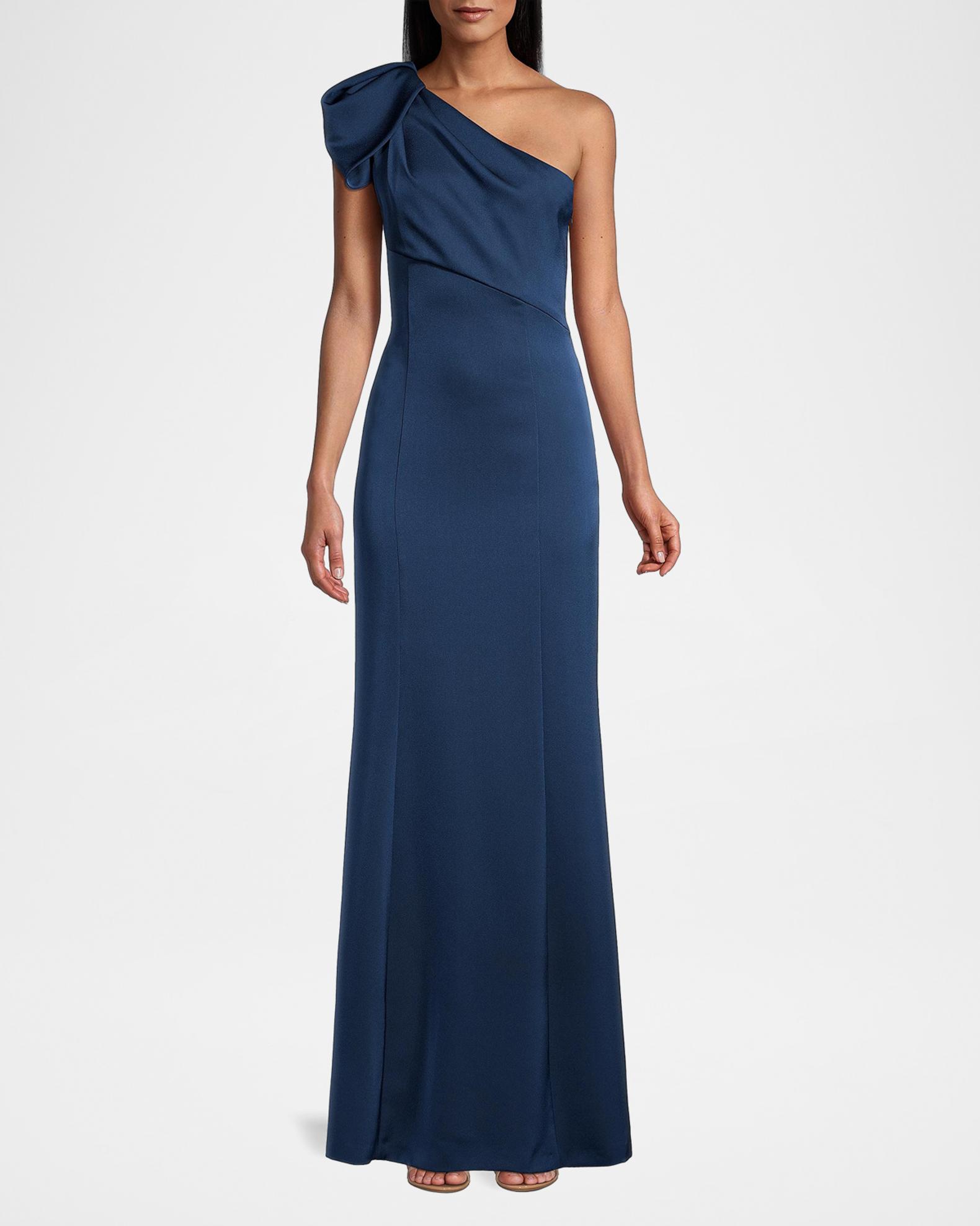 aidan by aidan mattox metallic knit mermaid dress One-Shoulder Gown USNEW_03_13_26
