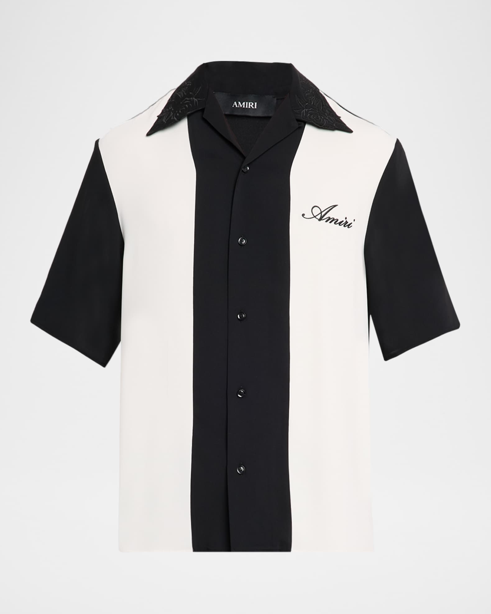 Amiri Men's Floral-Collar Oversized Camp Shirt | Neiman Marcus