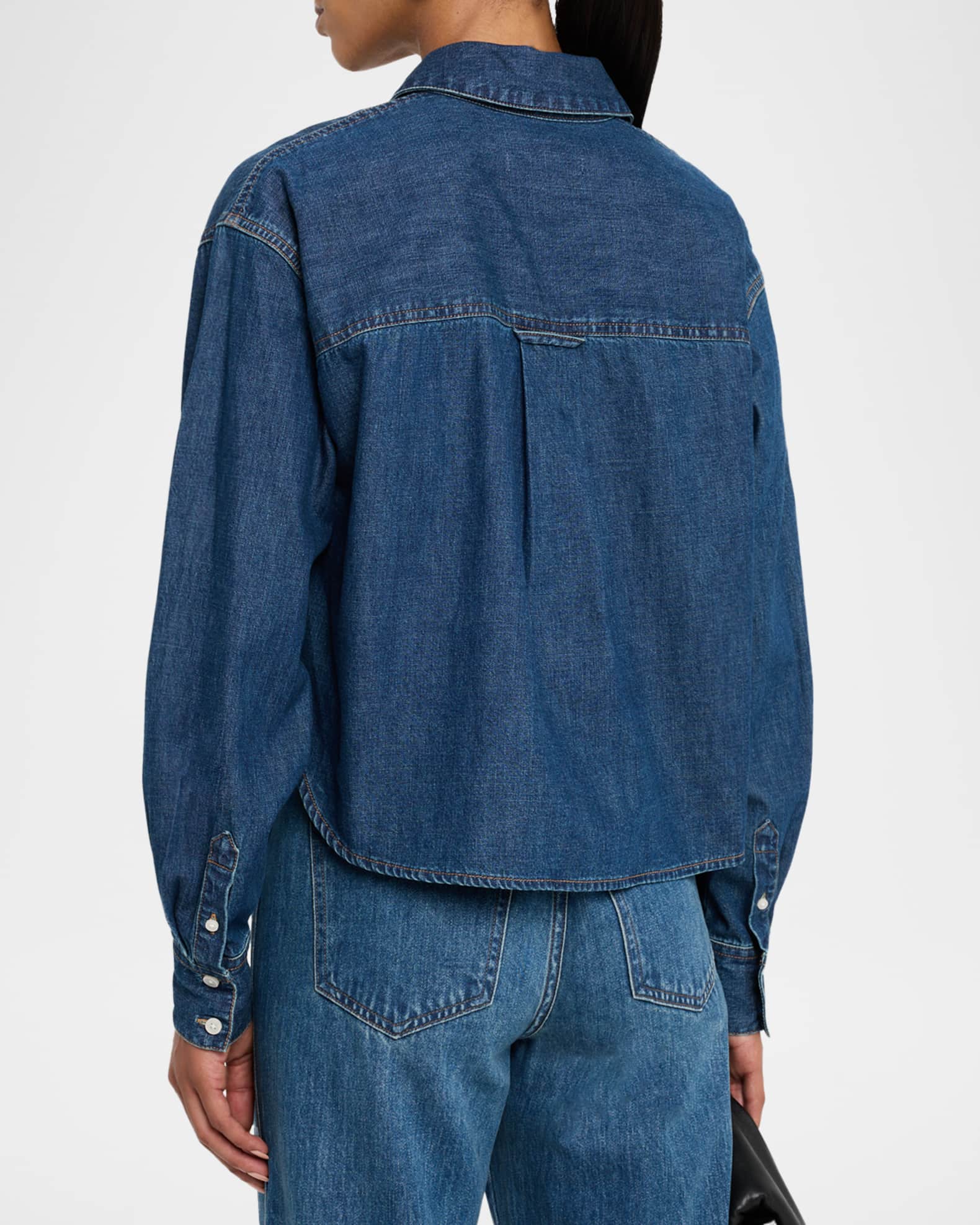 Khai Denim Popover Top
