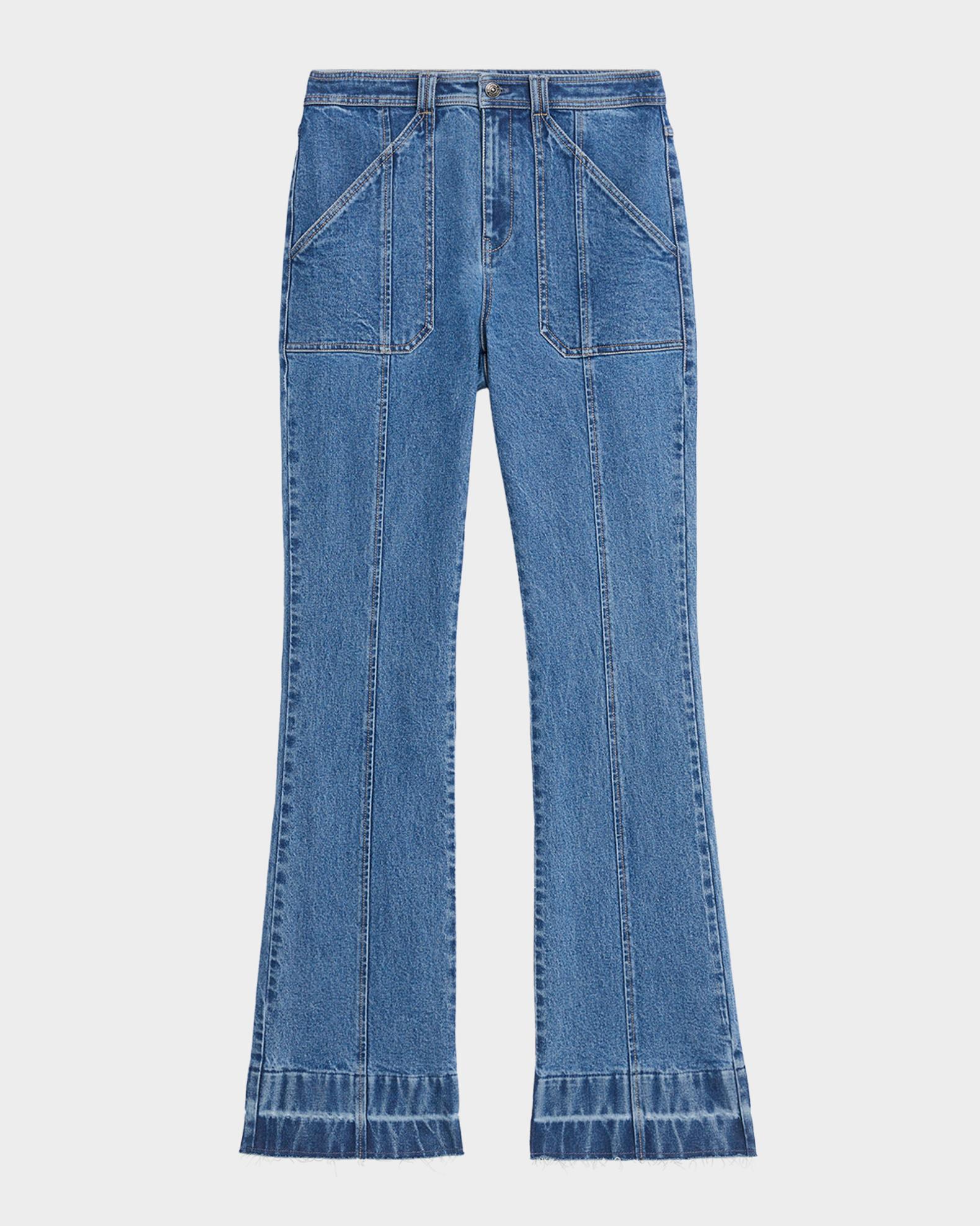 Cinq a Sept Briella Flare Jeans with Released Hem | Neiman Marcus