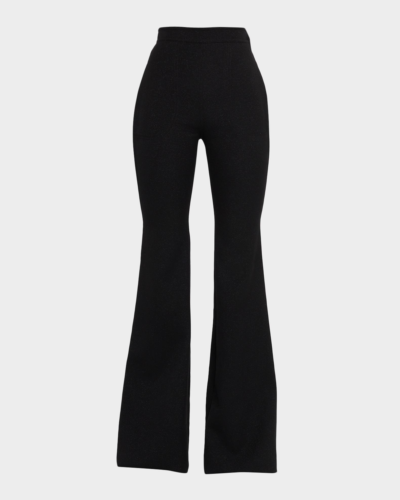 Giambattista Valli High-Rise Shimmering Flared Trousers | Neiman Marcus