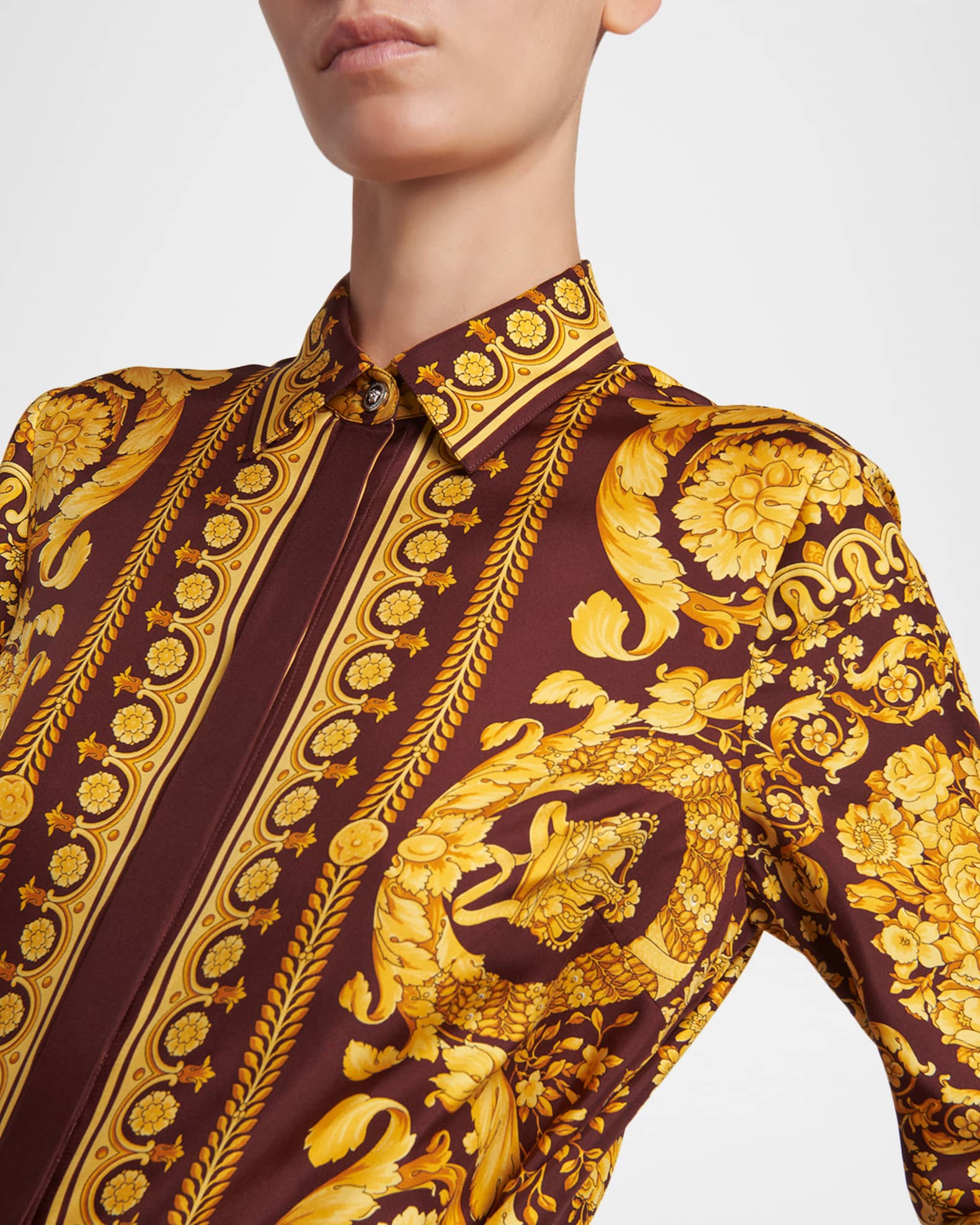 versace silk dress shirt Cameo Silk Shirt