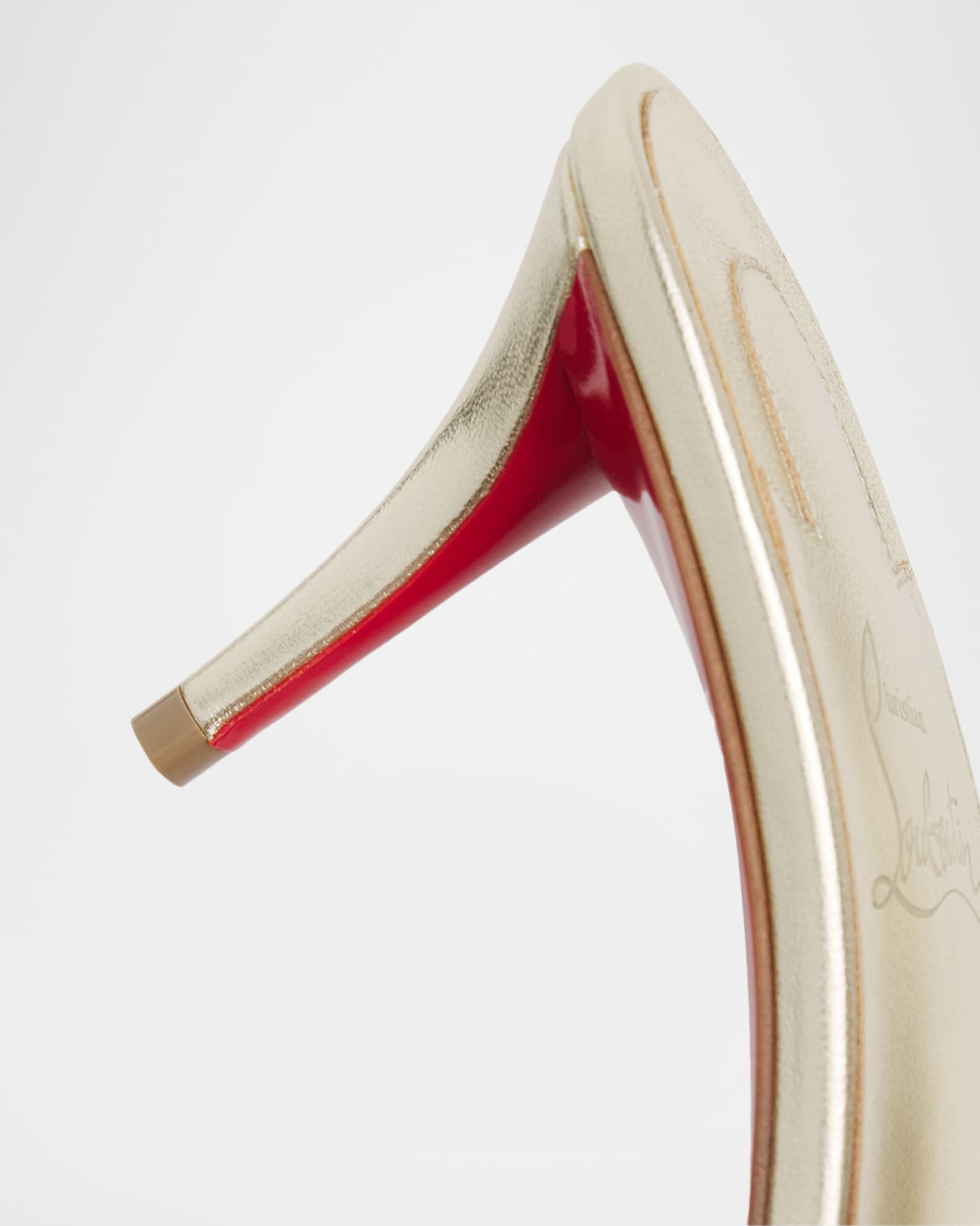 Christian Louboutin 60mm Miss Z Metallic Leather Slingback Pumps