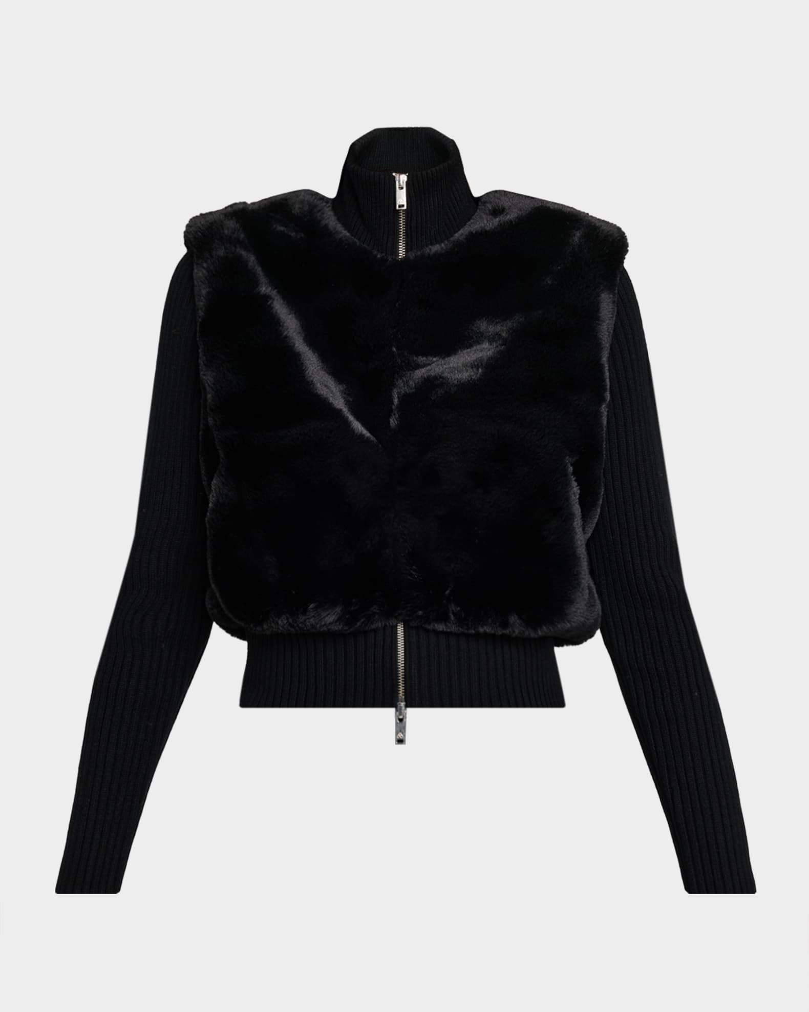 Moose Knuckles Dua Bunny Faux Fur Sweater Jacket | Neiman Marcus