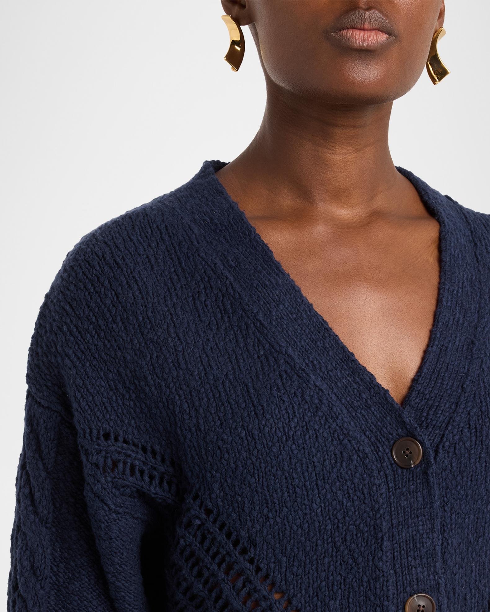 Autumn Cashmere Fringe-Hem Organic Cotton Knit Cardigan | Neiman