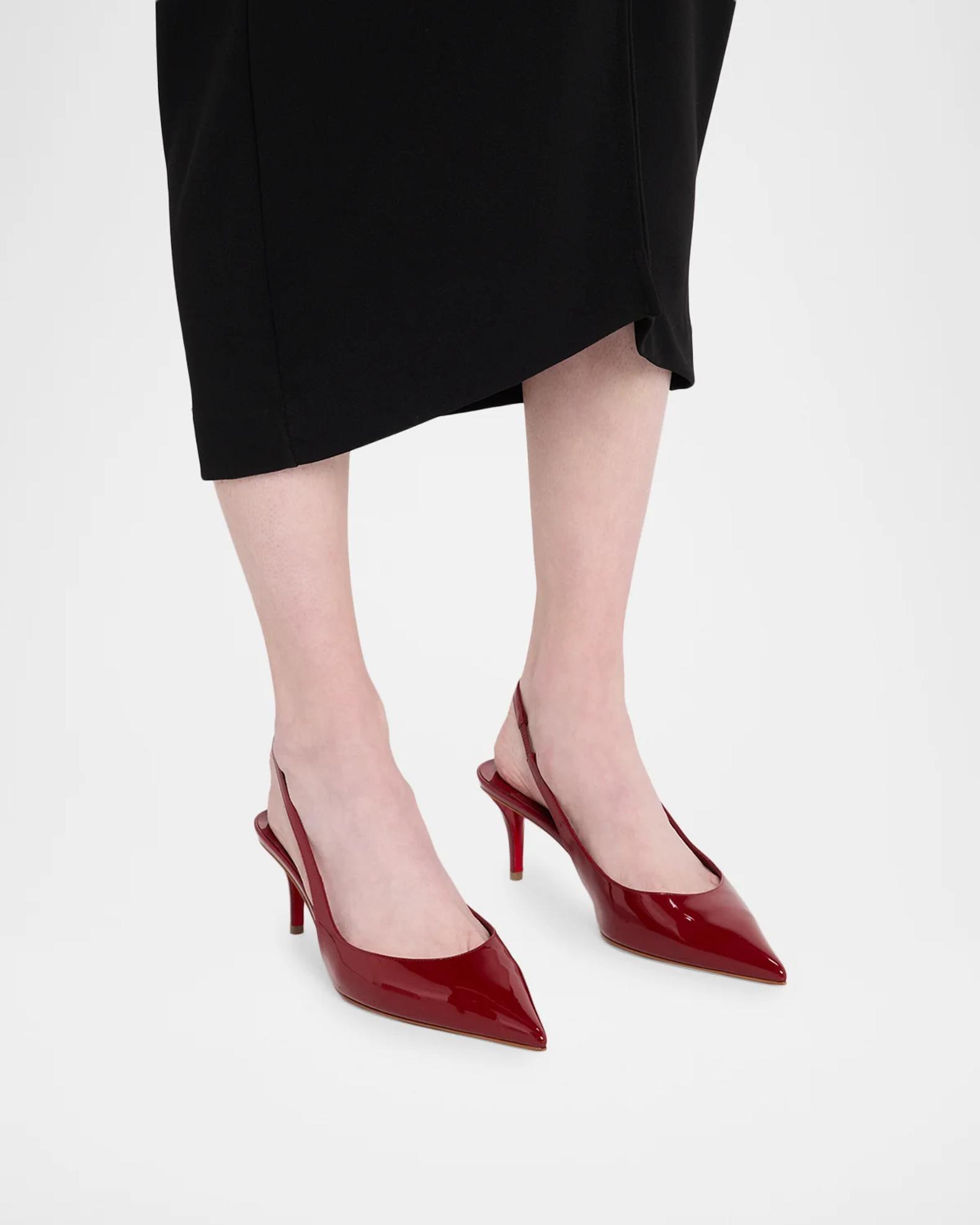 Christian Louboutin 60mm Miss Z Patent Leather Slingback Pumps