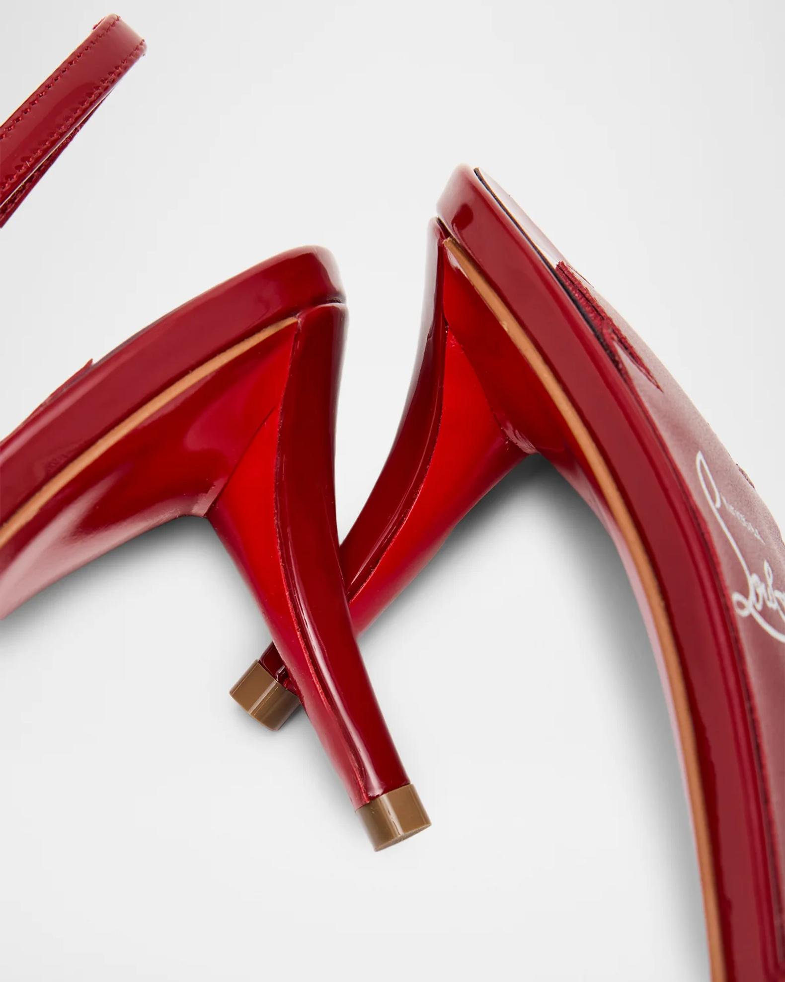 Christian Louboutin 60mm Miss Z Patent Leather Slingback Pumps