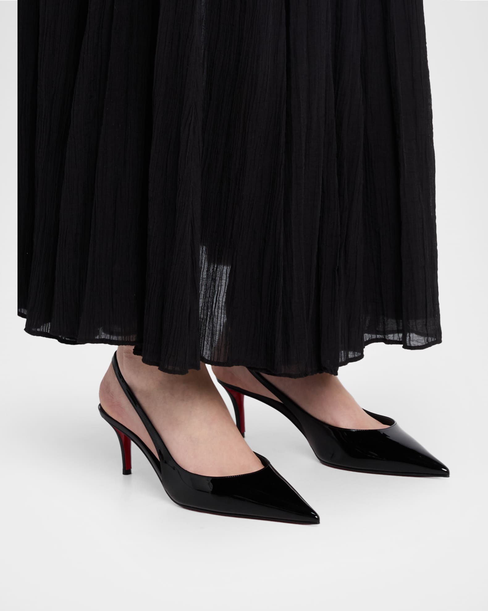 Christian Louboutin 60mm Miss Z Patent Leather Slingback Pumps