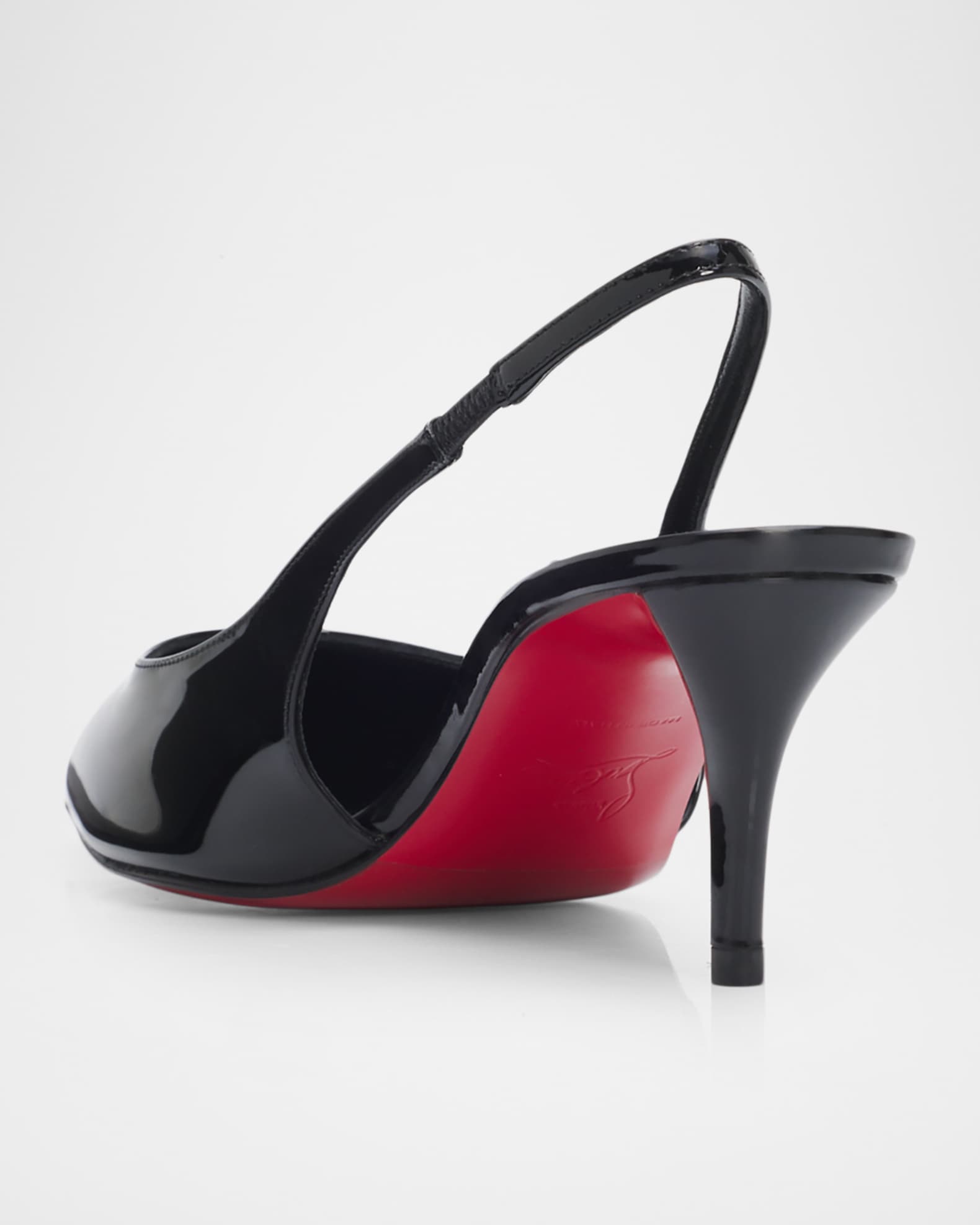 Christian Louboutin 60mm Miss Z Patent Leather Slingback Pumps