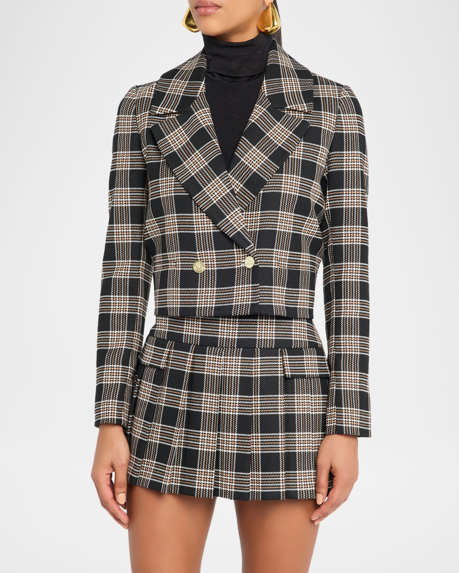 Alice + Olivia Avery Plaid Double-Breasted Blazer | Neiman Marcus