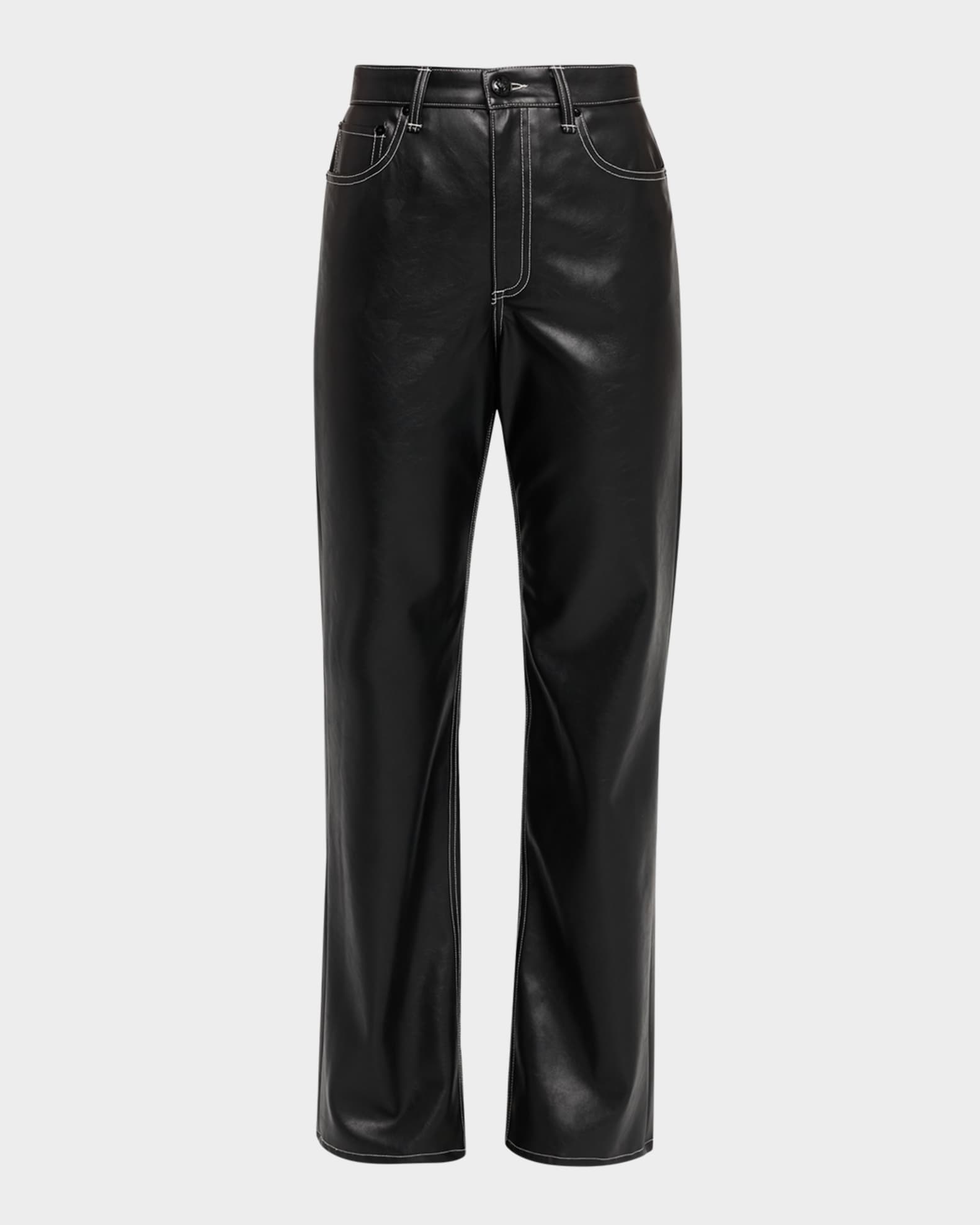 Rag & Bone Shea Straight Faux-Leather Pants | Neiman Marcus display picture 1