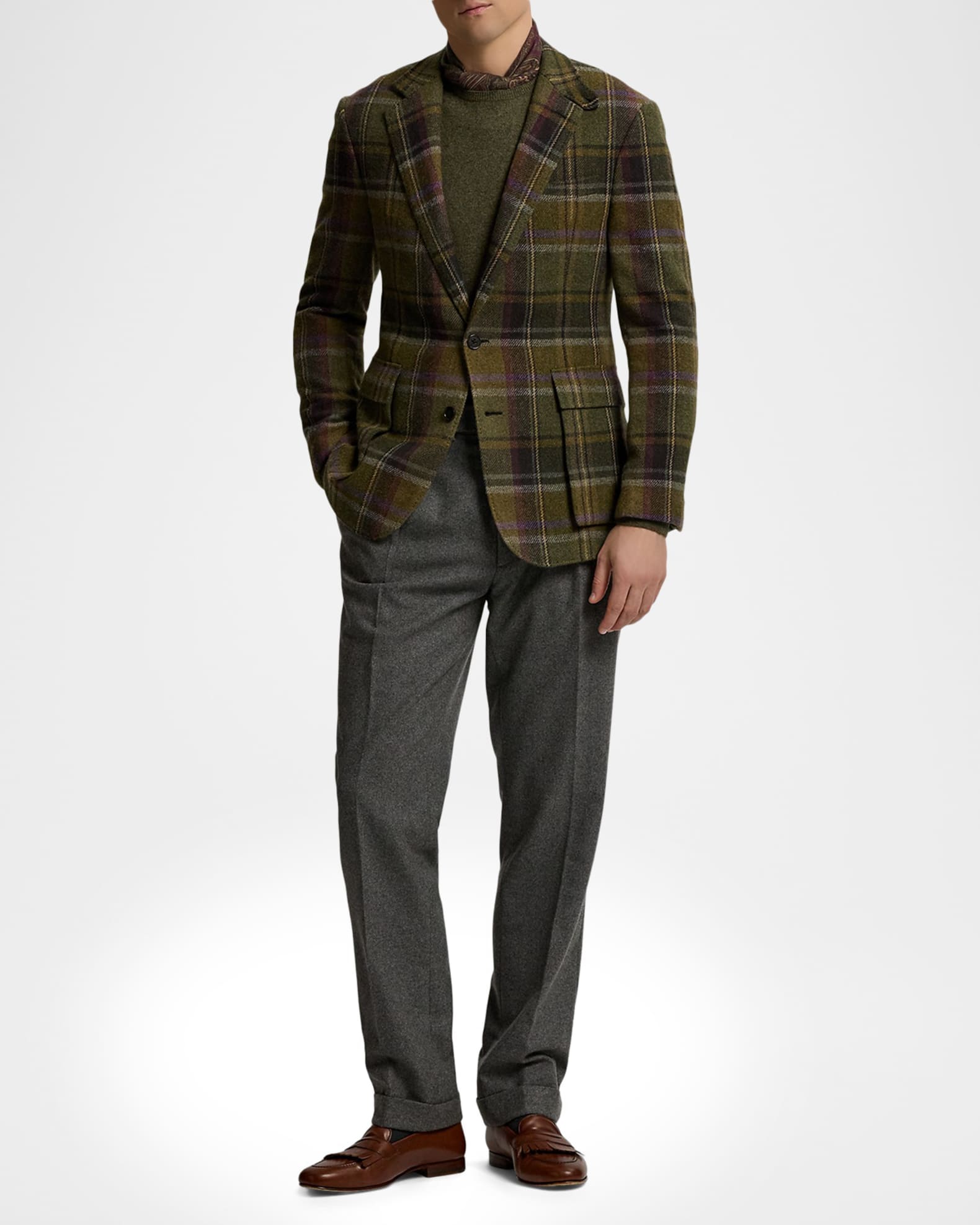 RALPH LAUREN PURPLE LABEL カシミヤチェックスラックス RALPH LAUREN PURPLE LABEL カシミヤチェックスラックス