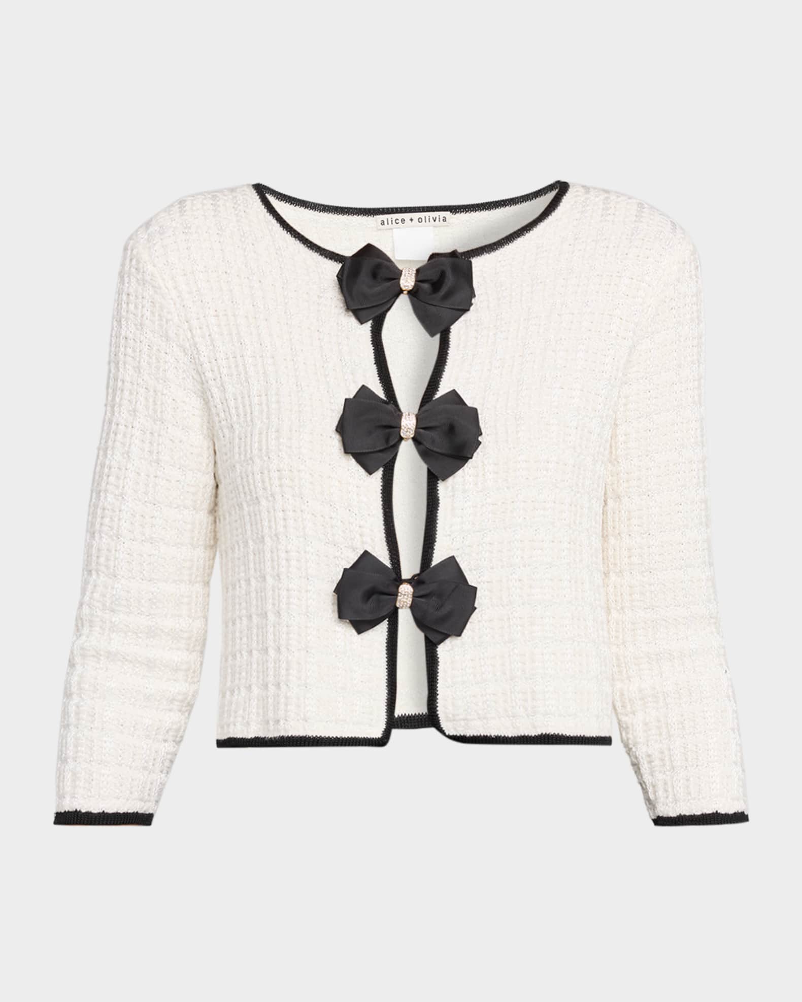 Alice Olivia Akira Bow Cardigan Neiman Marcus