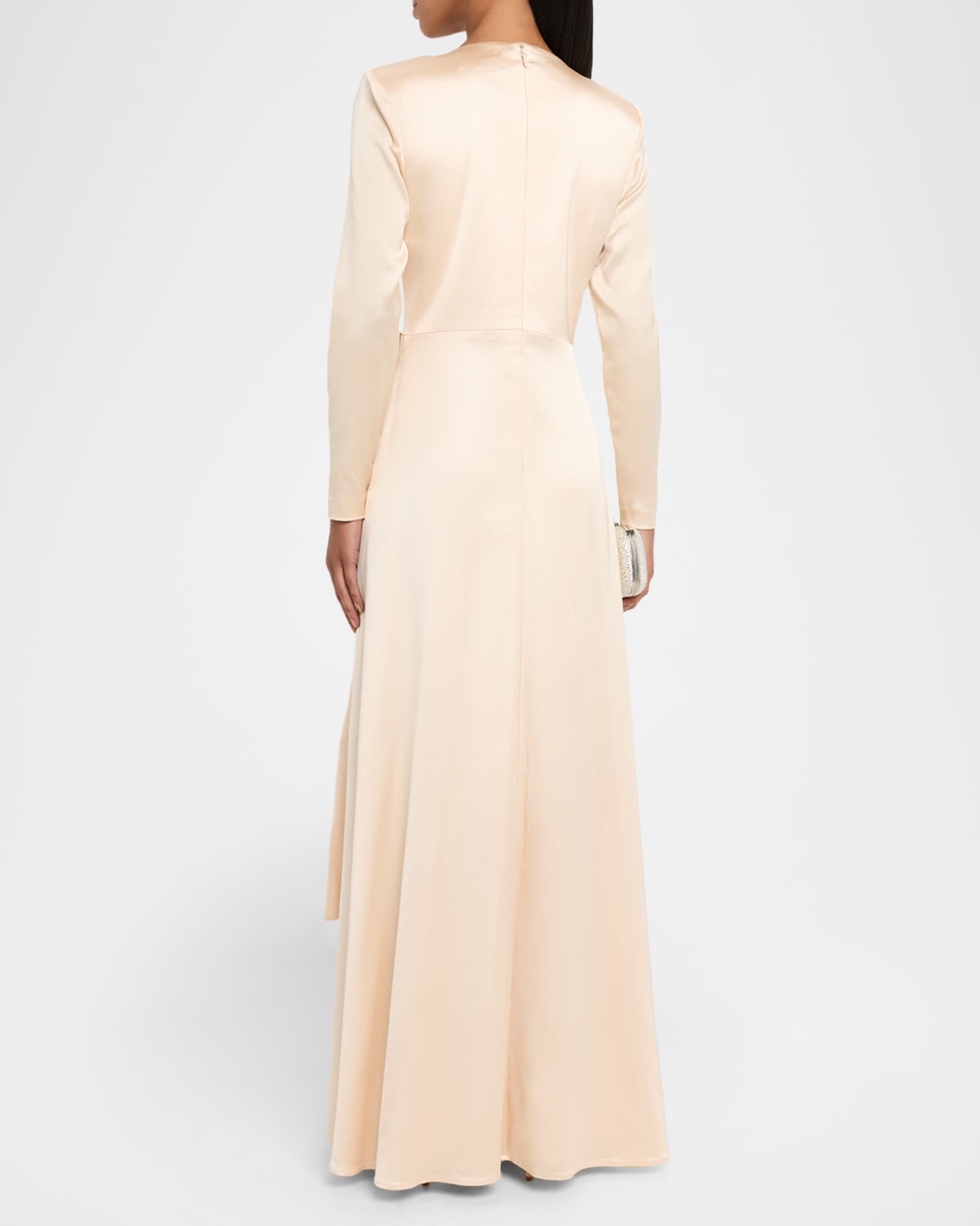 Dress the Population Black Label Daphne Bow-Draped Satin Gown | Neiman  Marcus