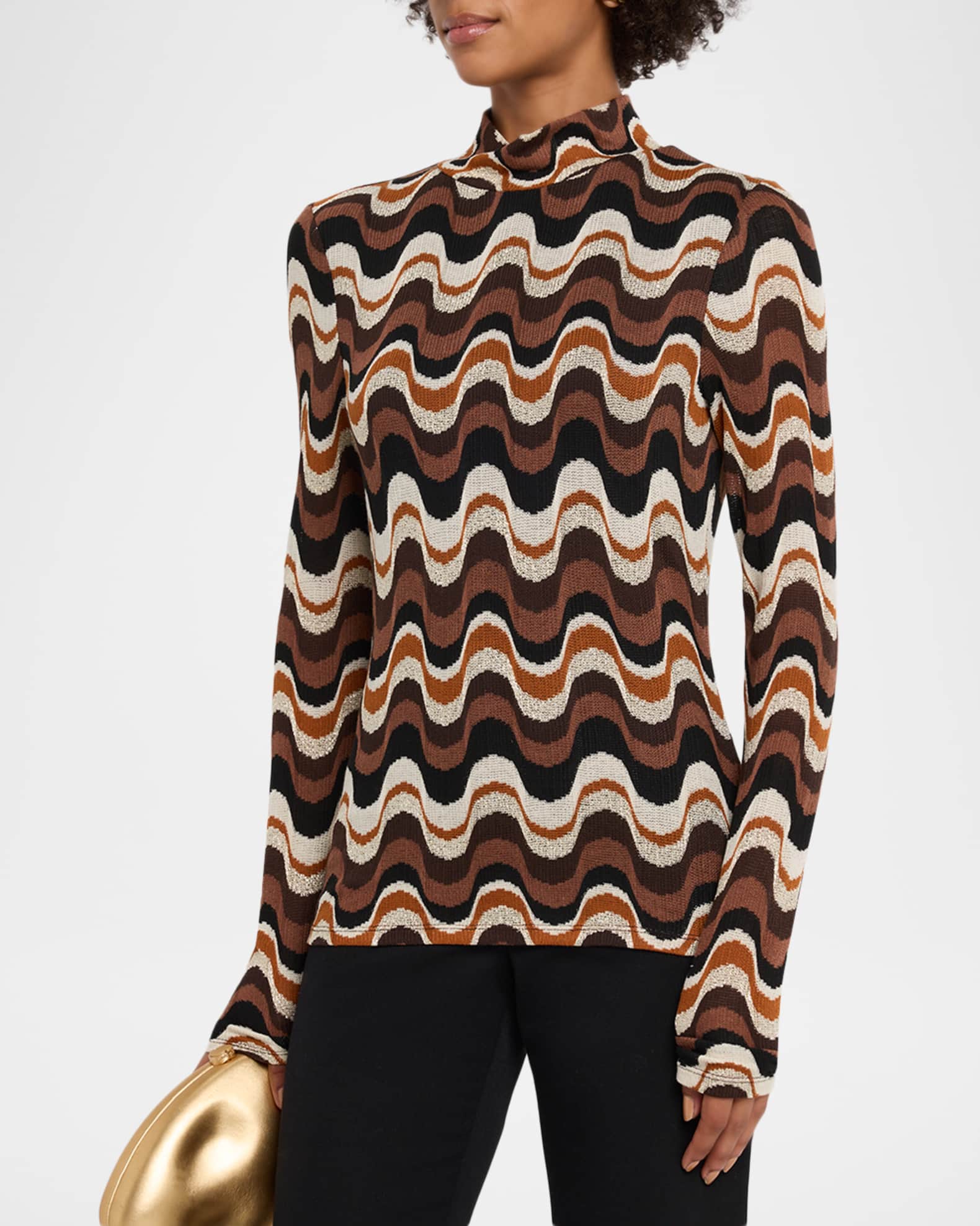 Ramy Brook Swirl Prudence Turtleneck Sweater | Neiman Marcus