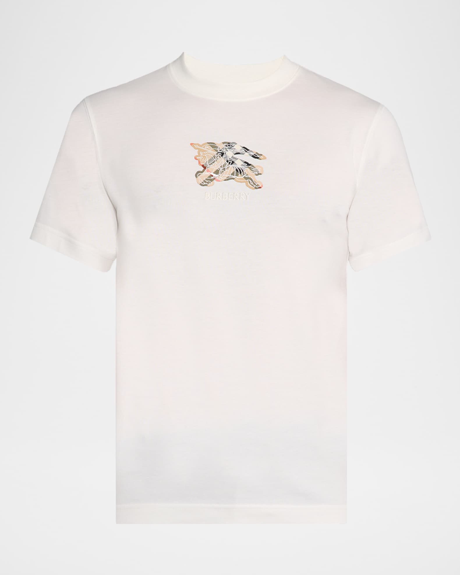 Burberry Men's Embroidered EKD Check Logo Slim-Fit Cotton T-Shirt