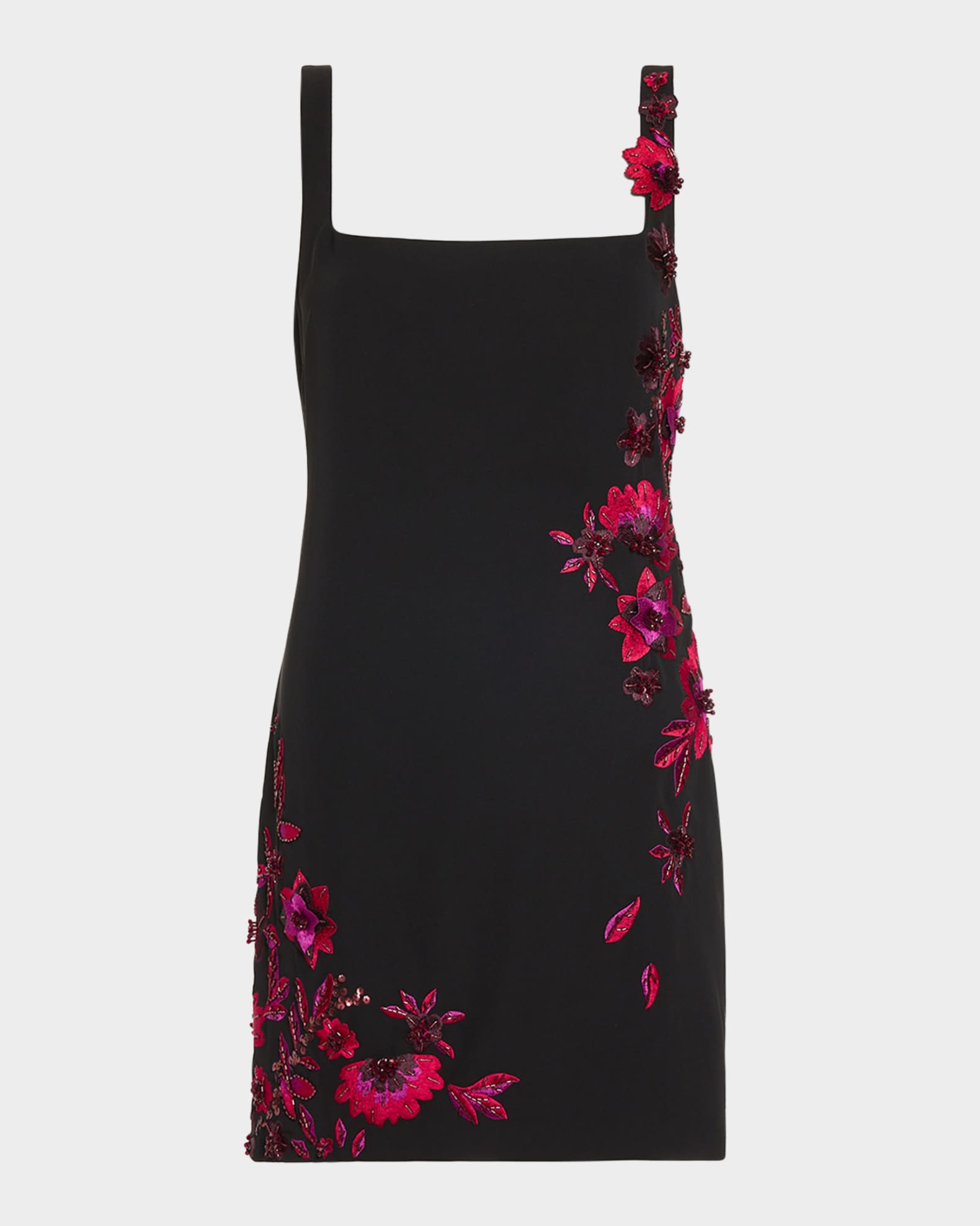 Ramy Brook Tina Embellished Sleeveless Mini Dress in Black Garden - 00