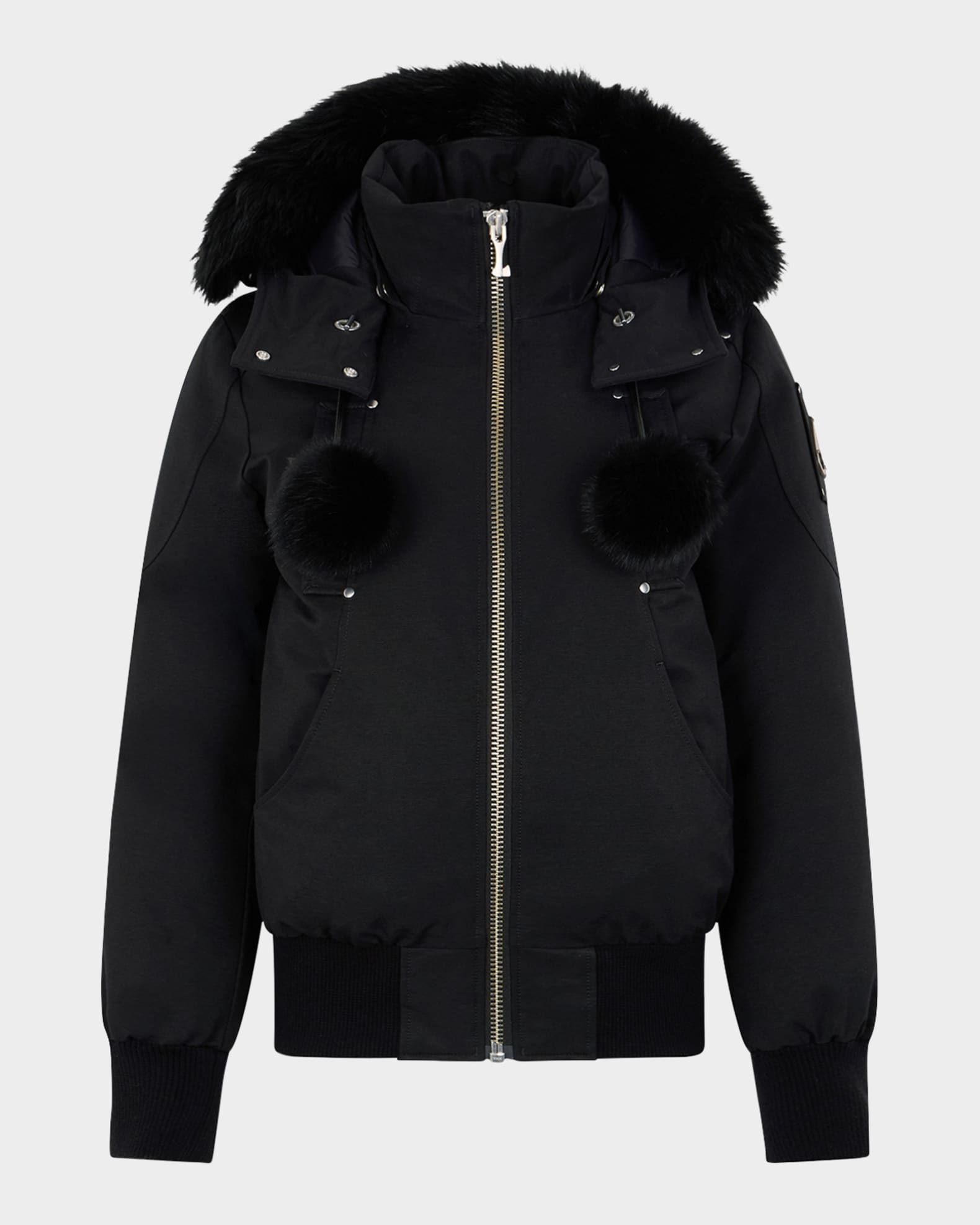 Moose Knuckles Debbie Bomber Jacket with Detachable Hood