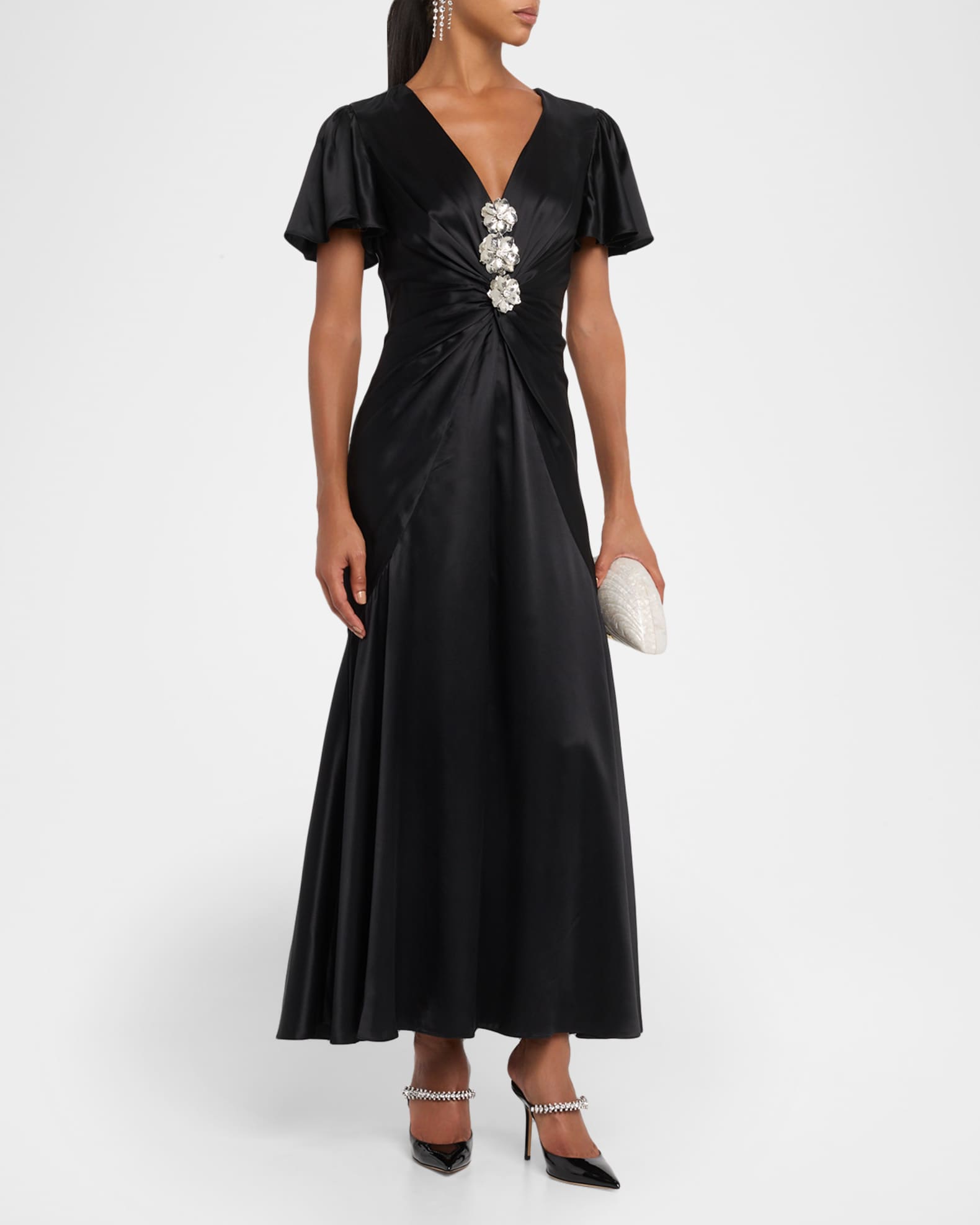 Cinq a Sept Kordyn Silk V-Neck Dress | Neiman Marcus