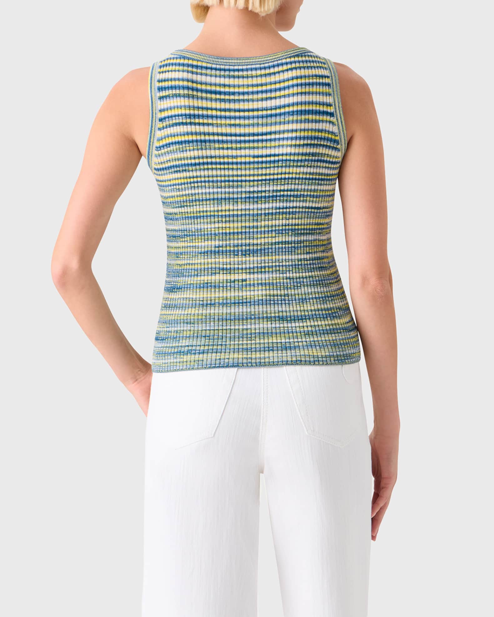 Akris punto Space-Dye Merino Rib Knit Tank Top | Neiman Marcus
