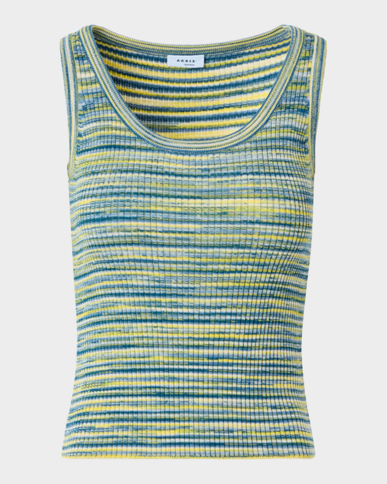 NKNIT rib mini tank top(navy、yellow) Akris punto Space-Dye Merino Rib Knit Tank Top | Neiman Marcus