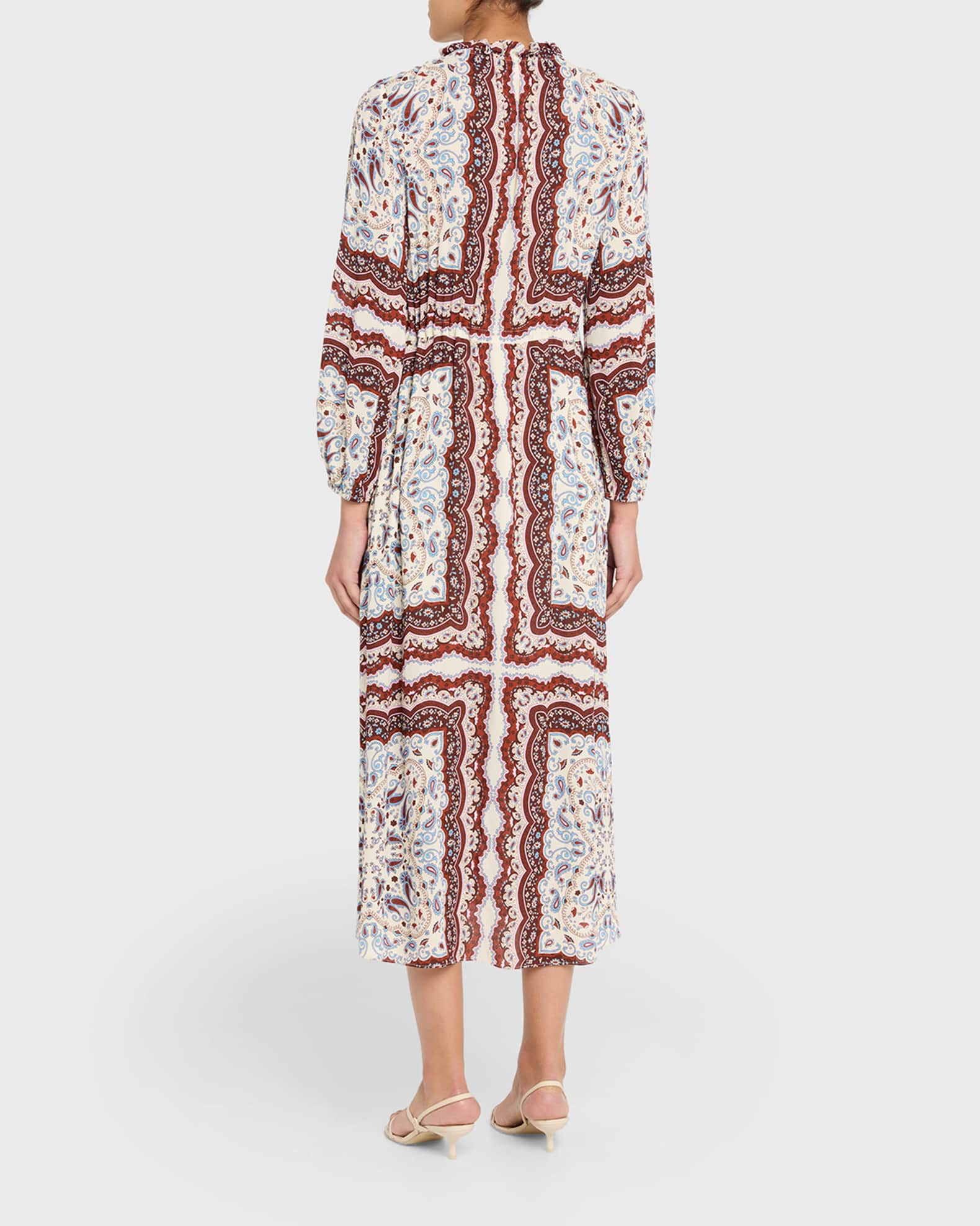 knee length dresses for ladies Klaudia Ruched Long Sleeve Midi Dress Fit and Flare main image 1
