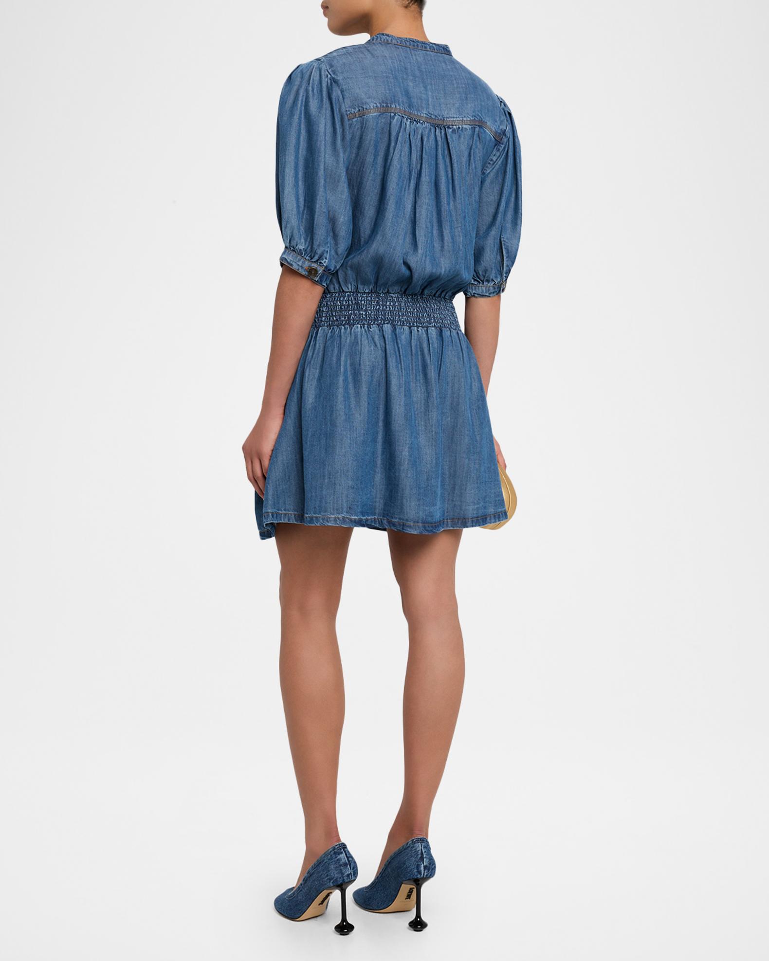 Ramy Brook Norman Chambray Mini Shirtdress | Neiman Marcus