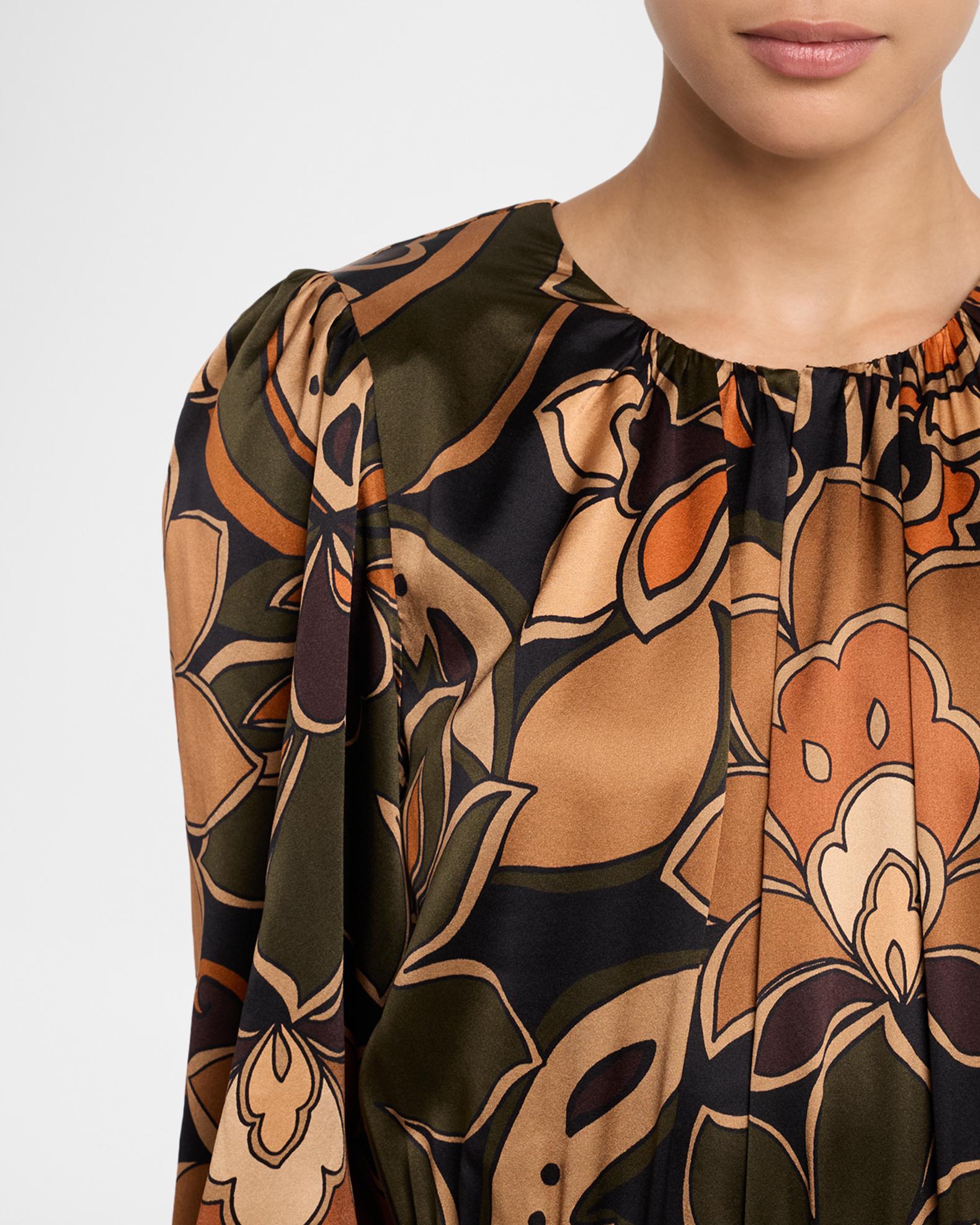 Ramy Brook Gloria Printed Silk Long-Sleeve Mini Dress | Neiman Marcus