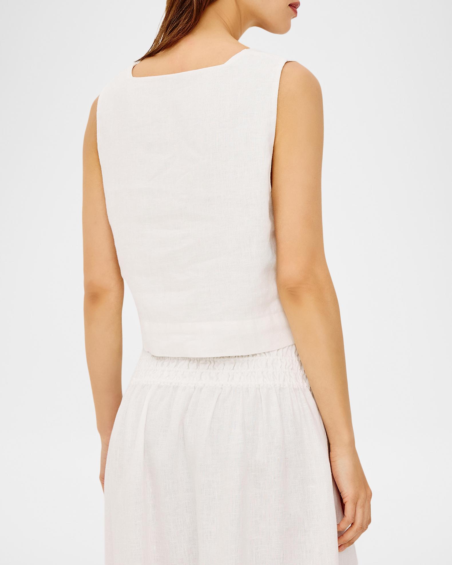 Rails Akira Square-Neck Linen Crop Top | Neiman Marcus