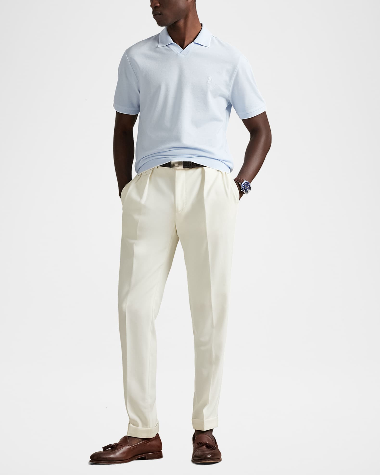 Men's Cotton Jacquard Pique Short-Sleeve Polo Shirt | Neiman Marcus
