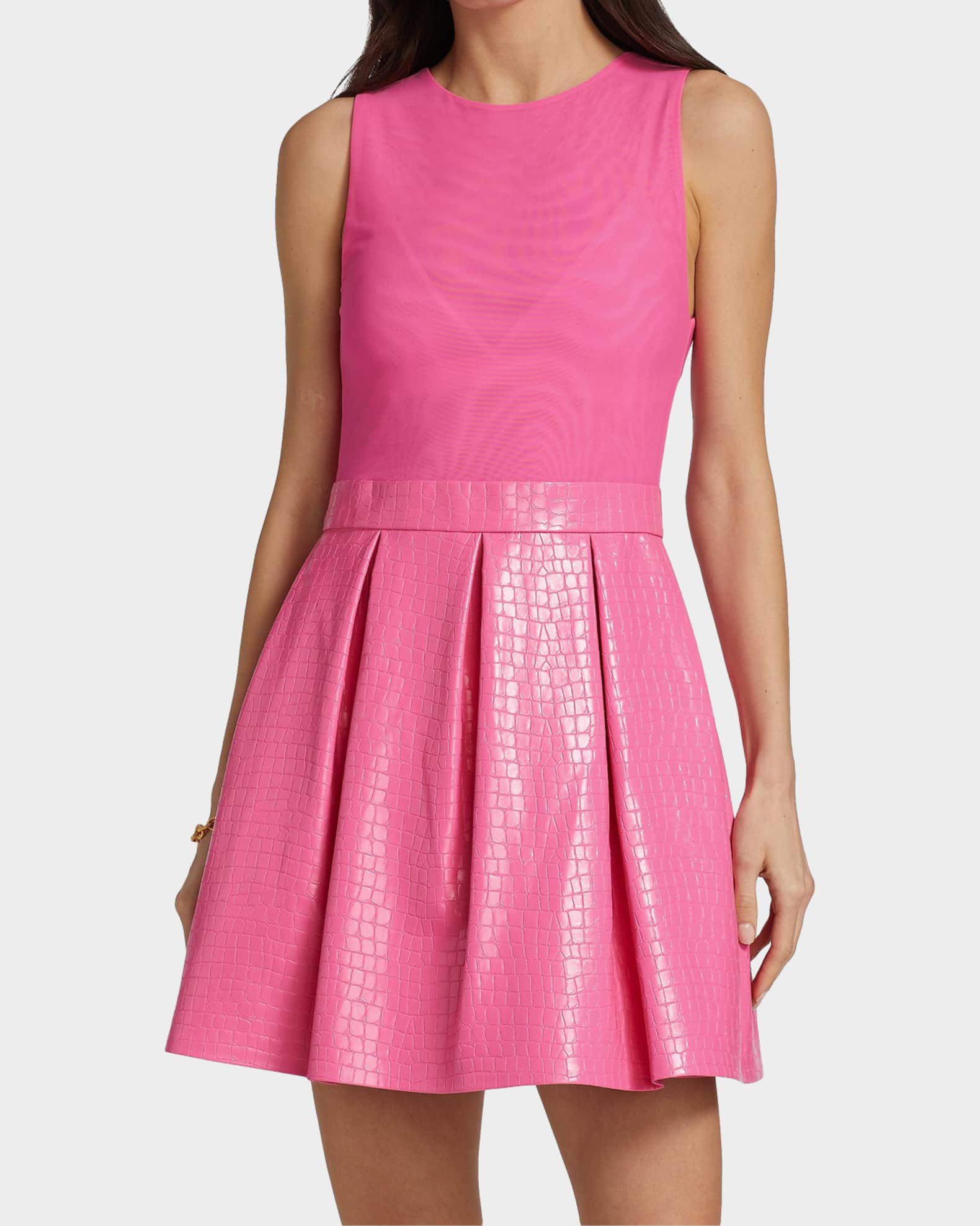 pretty in pink prom dress Hot Pink Sequin Prom Dresses with Slit, Lace-up Back, Spaghetti Strap –  Viniodress main image 1