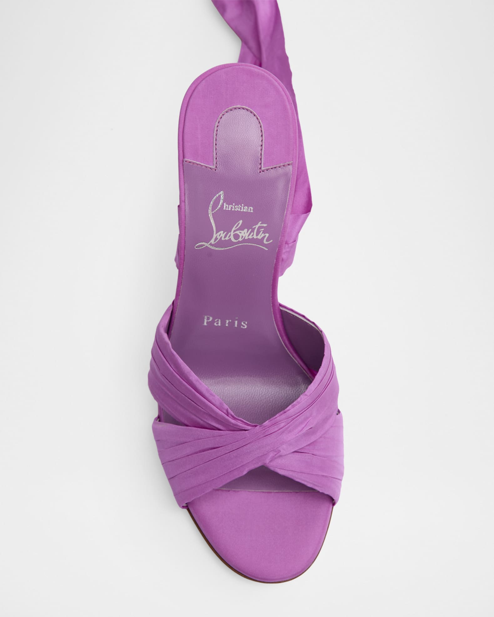 Christian Louboutin 100mm Affabula Taffeta Lace-Up Sandals