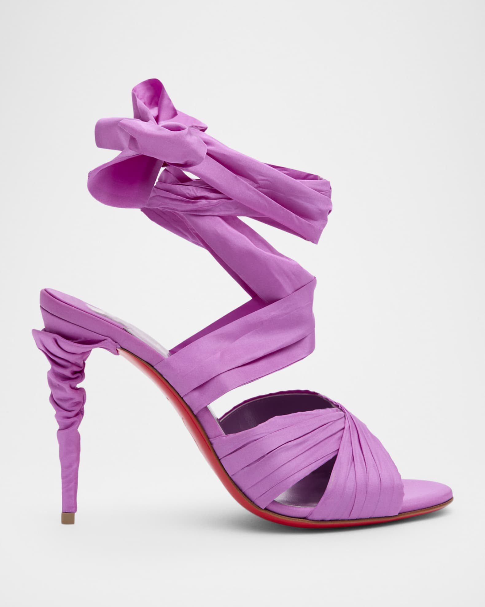 Christian Louboutin 100mm Affabula Taffeta Lace-Up Sandals