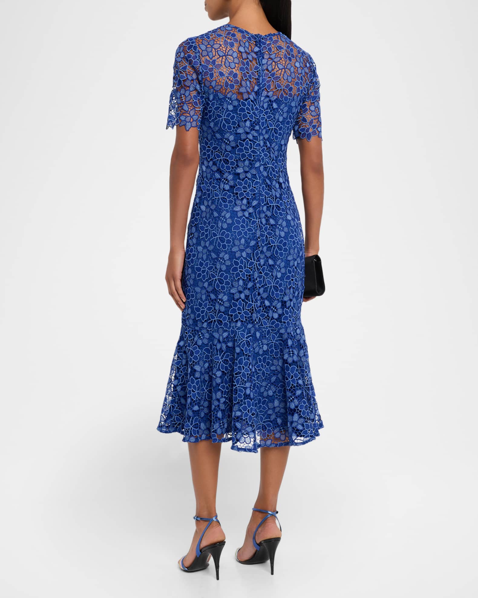 Shoshanna Women's Poppi Lace Midi-Dress - Navy - Size 2
