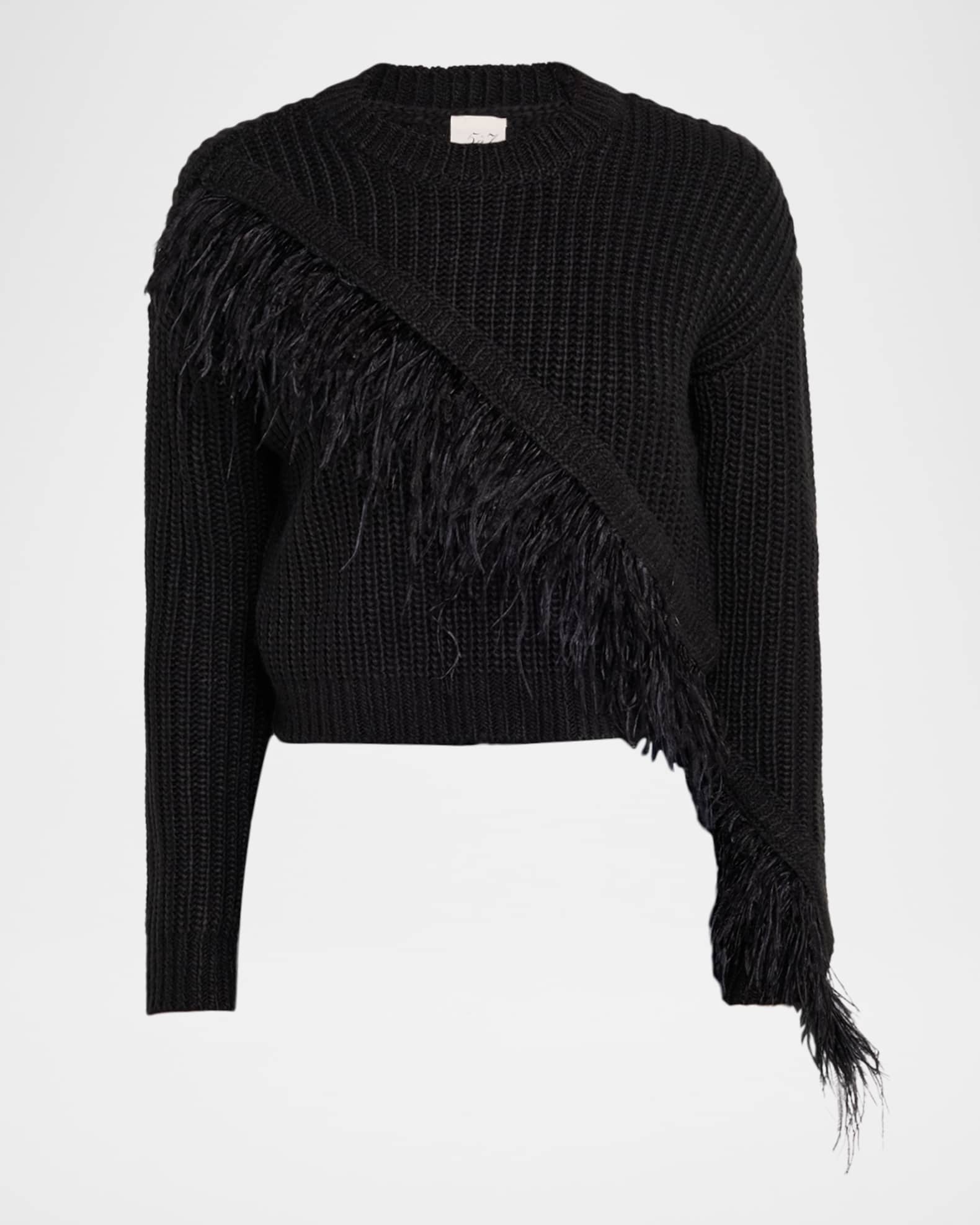 Cinq a Sept Kaelie Feathered Fringe Sweater | Neiman Marcus