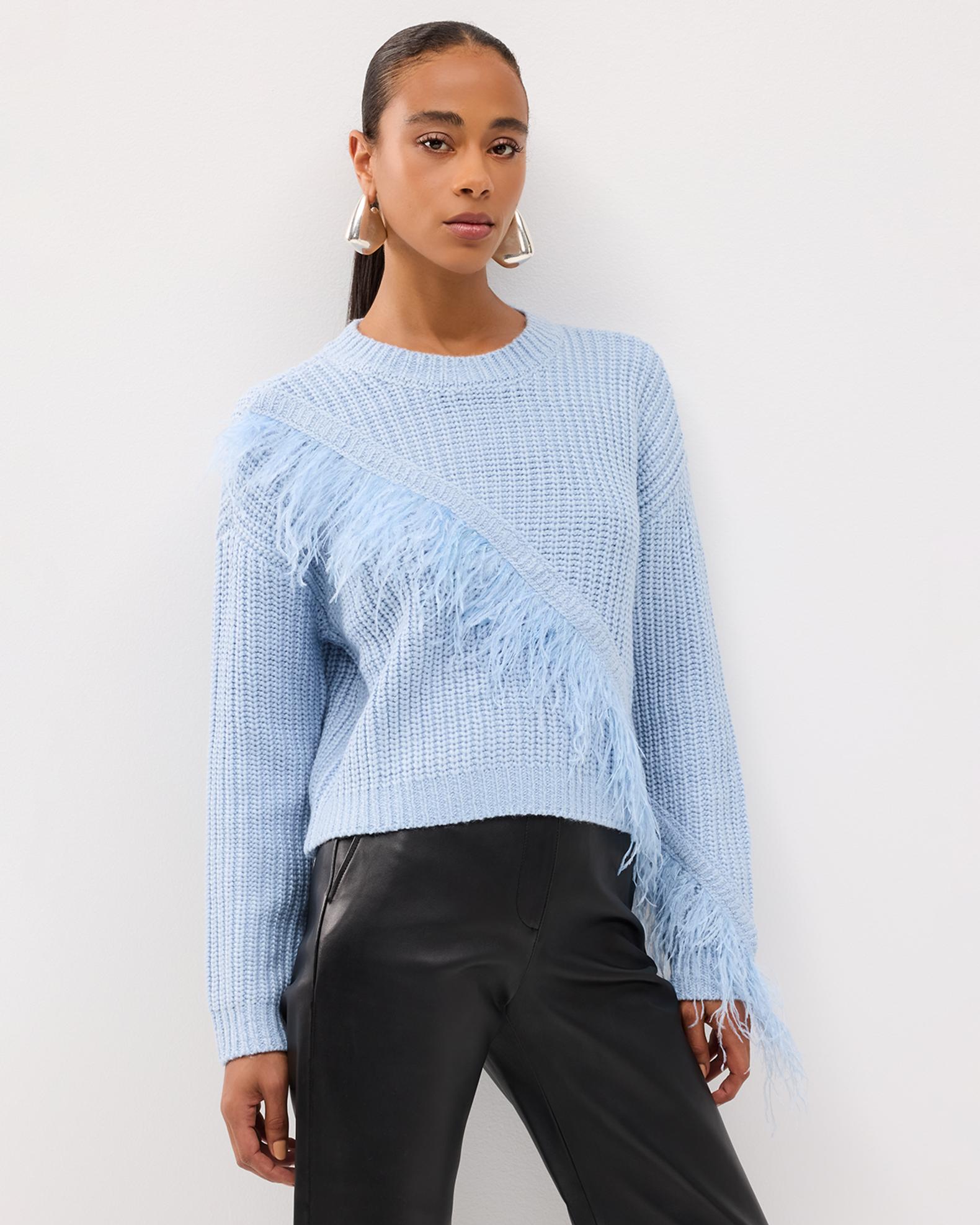 Cinq a Sept Kaelie Feathered Fringe Sweater | Neiman Marcus