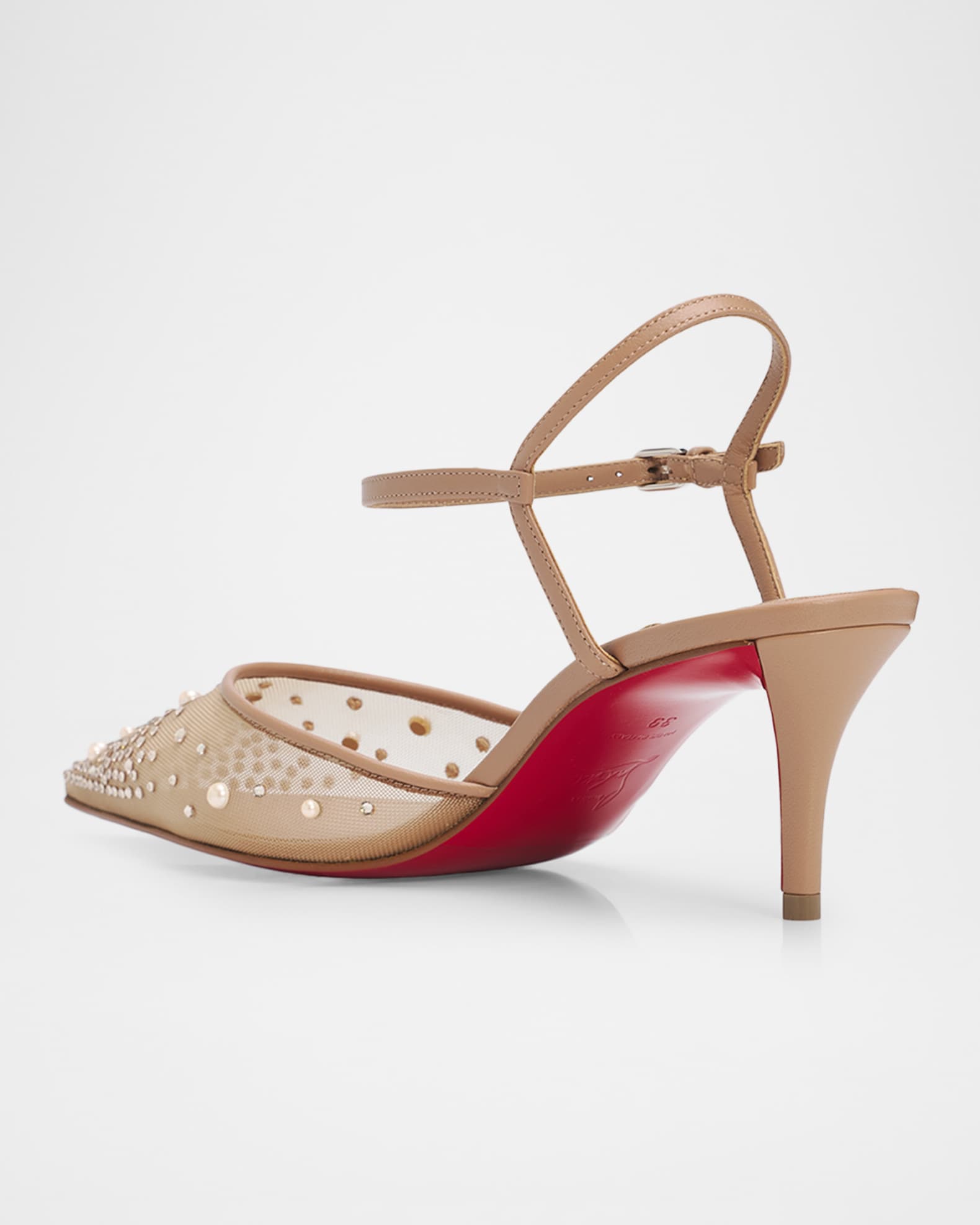 Christian Louboutin 60mm Miss Z Riviera Strass Mesh Pumps | Neiman