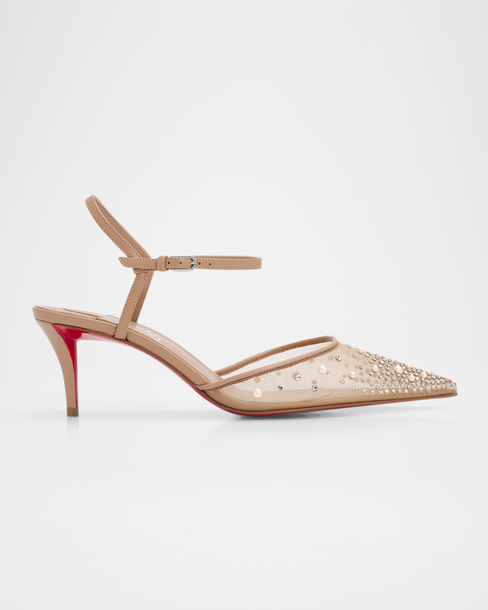 Christian Louboutin 60mm Miss Z Riviera Strass Mesh Pumps | Neiman