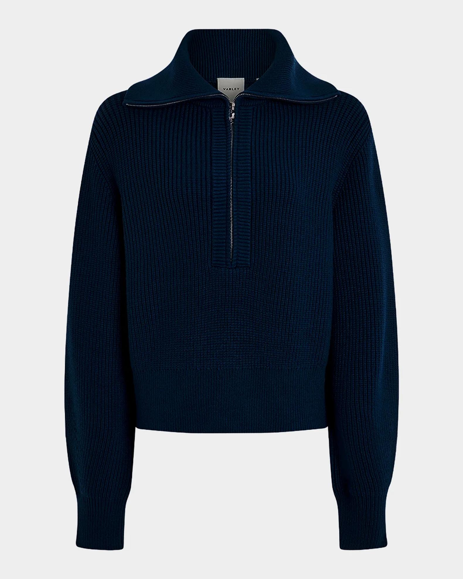 Varley Maura Half-Zip Ribbed Knit Pullover | Neiman Marcus