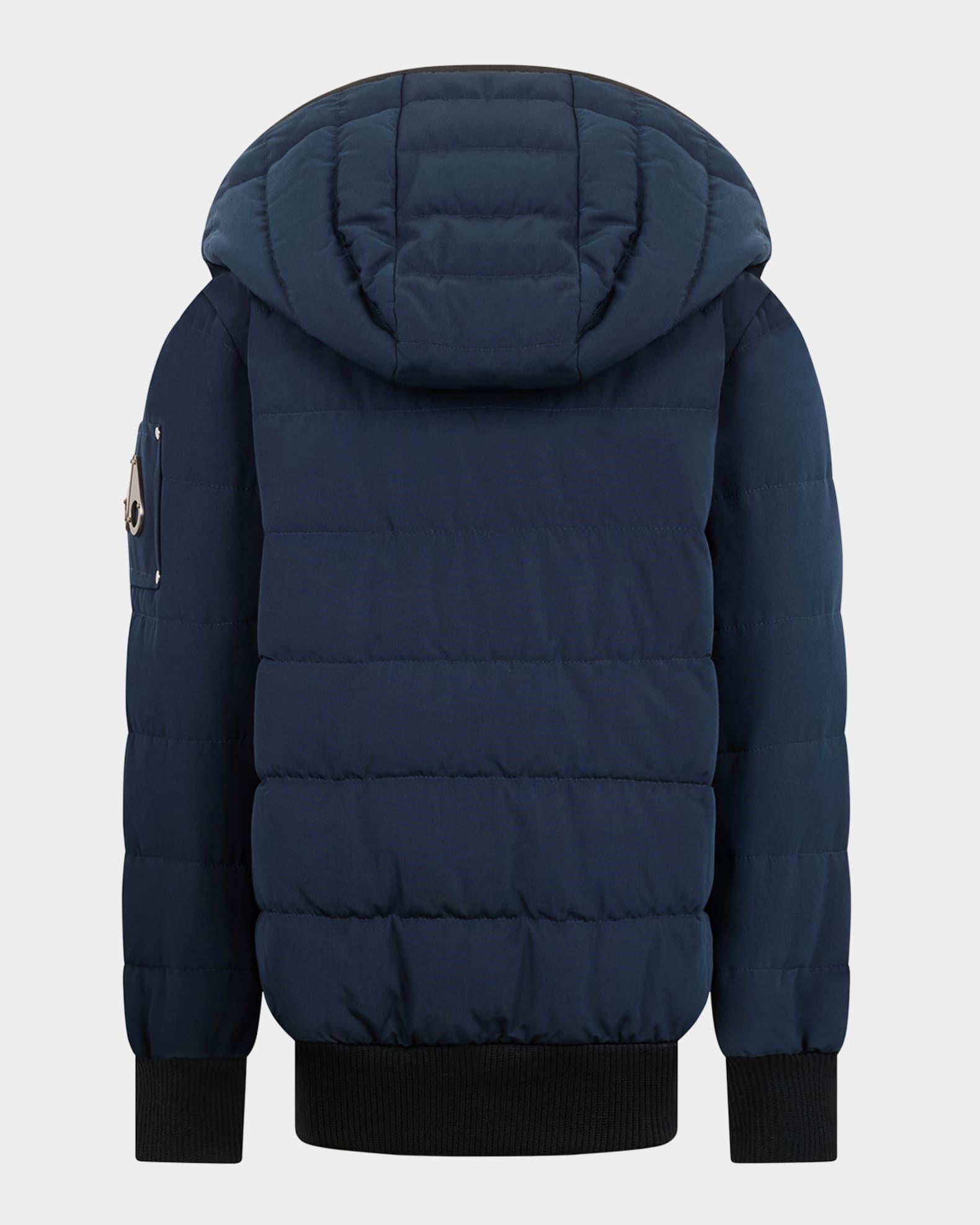 Moose Knuckles Kids Down Padded Bomber Jacket in Navy