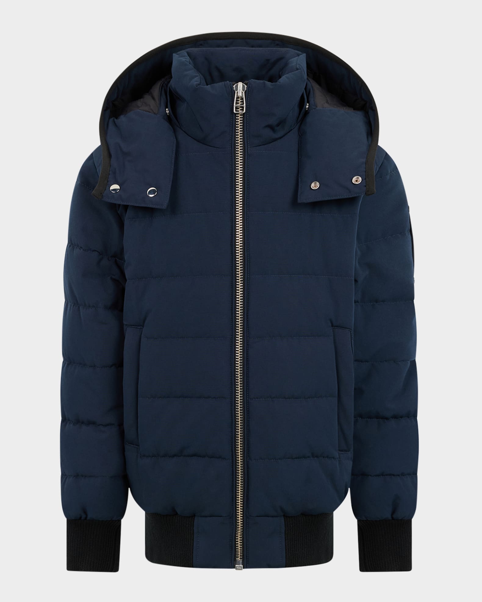Moose Knuckles Kids Down Padded Bomber Jacket in Black main image 0