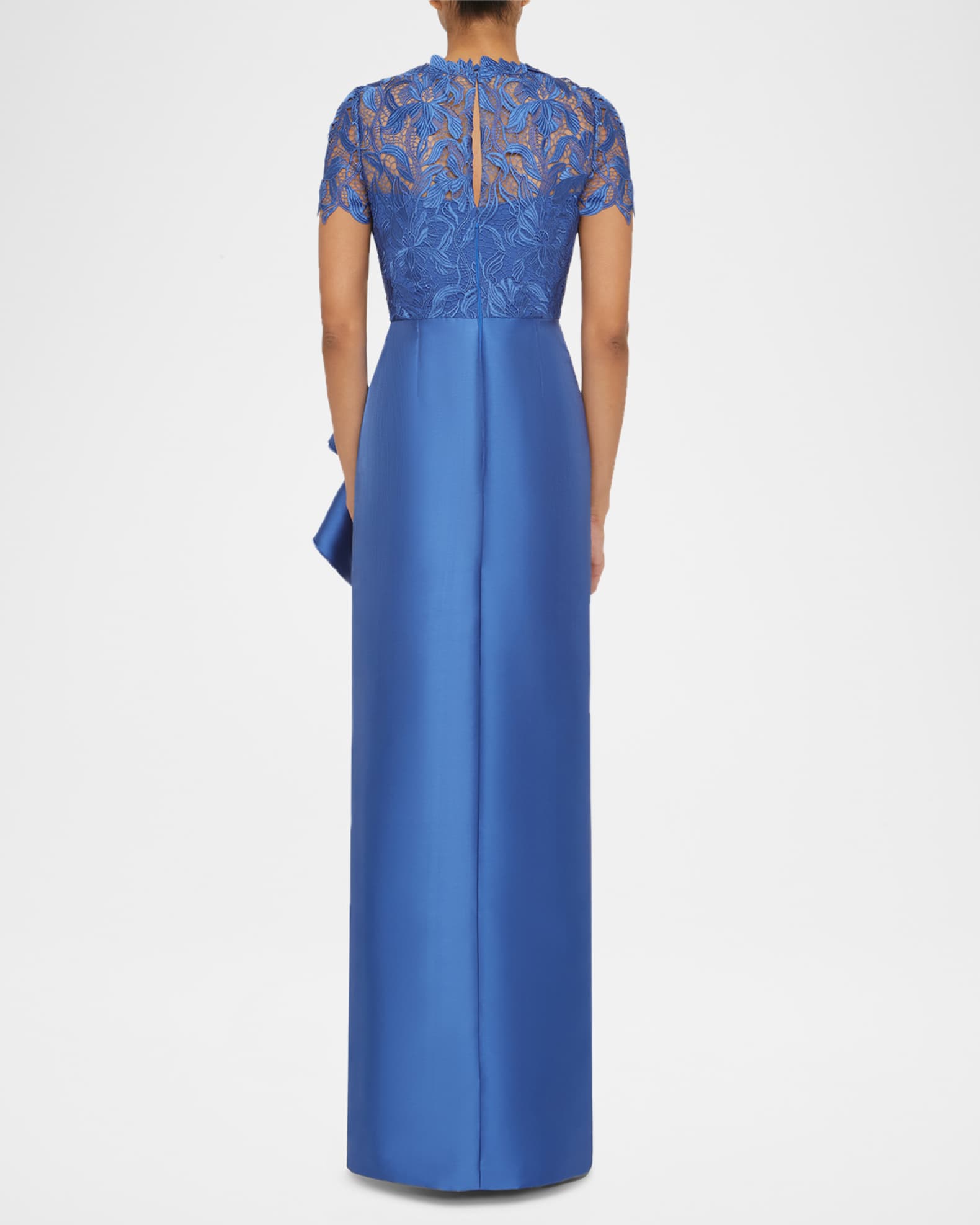 sachin and babi light blue dress Theia Women's Anissa Floral Organza Square-Neck Midi-Dress - Gilded Hydrangea main image 0