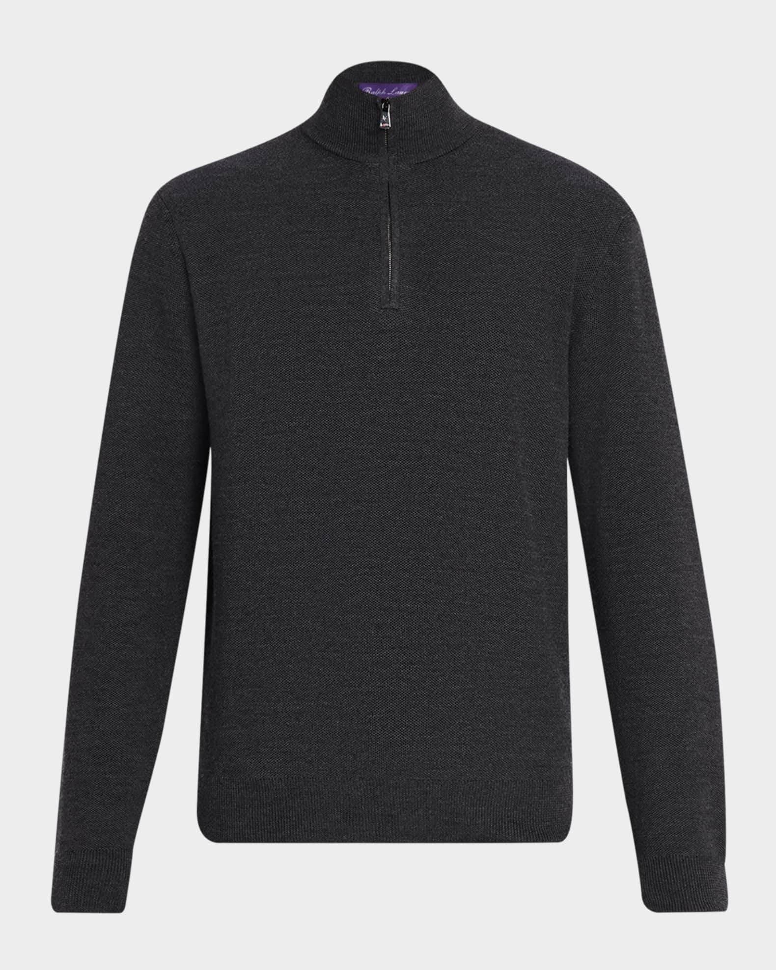 Ralph Lauren Purple Label Men's Wool Knit Half-Zip Sweater