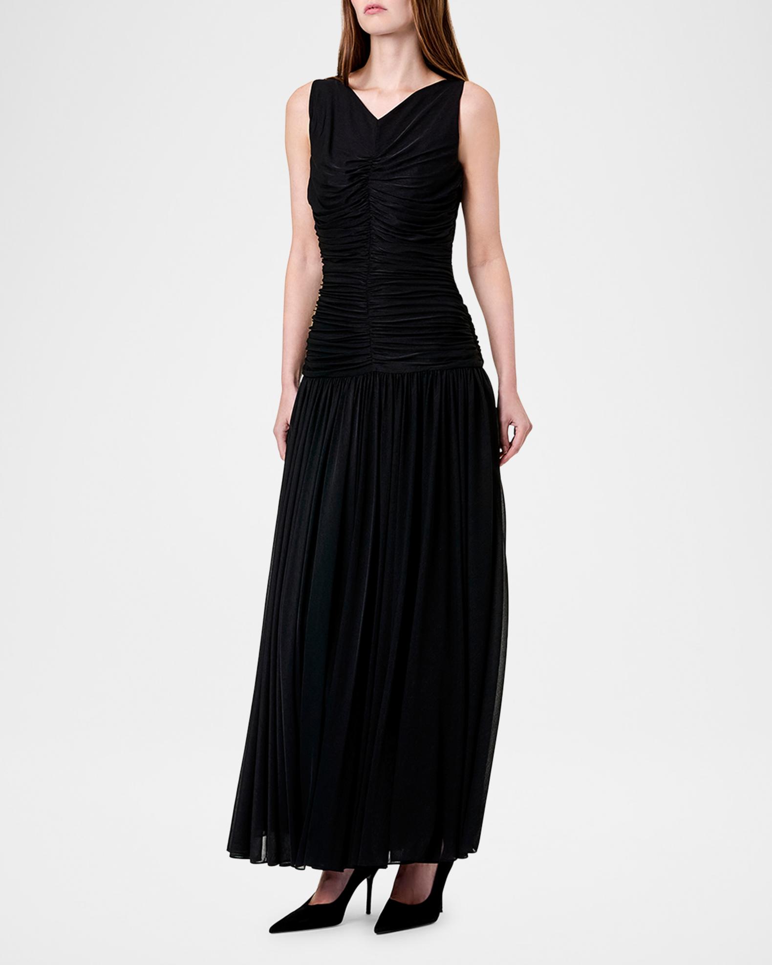 NICHOLAS Melia Sleeveless Ruched A-Line Maxi Dress | Neiman Marcus